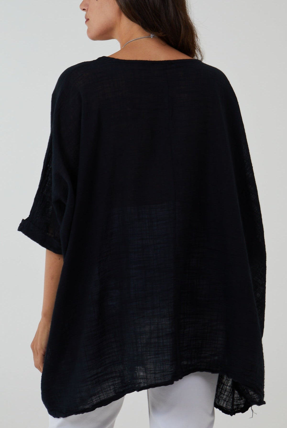 100% Cotton Oversized Pocket Necklace Top TOPMF2 WearAll