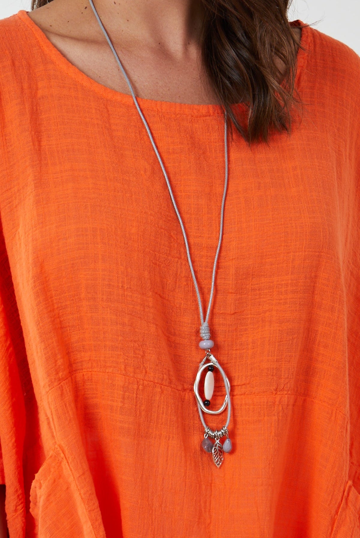 100% Cotton Oversized Pocket Necklace Top TOPMF2 WearAll