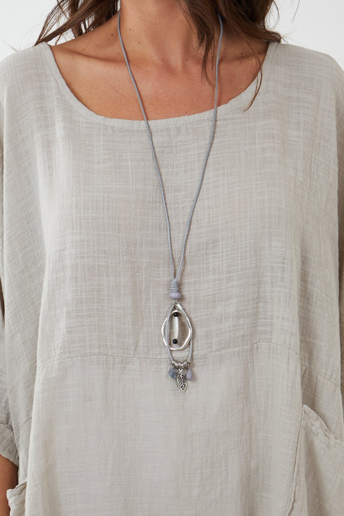 100% Cotton Oversized Pocket Necklace Top TOPMF2 WearAll