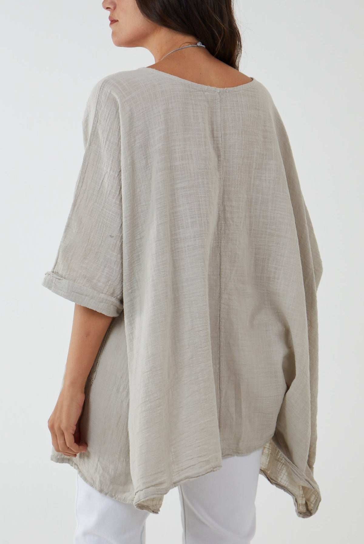 100% Cotton Oversized Pocket Necklace Top TOPMF2 WearAll