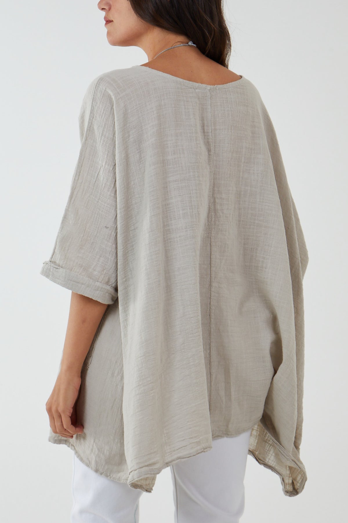 100% Cotton Oversized Pocket Necklace Top TOPMF2 WearAll