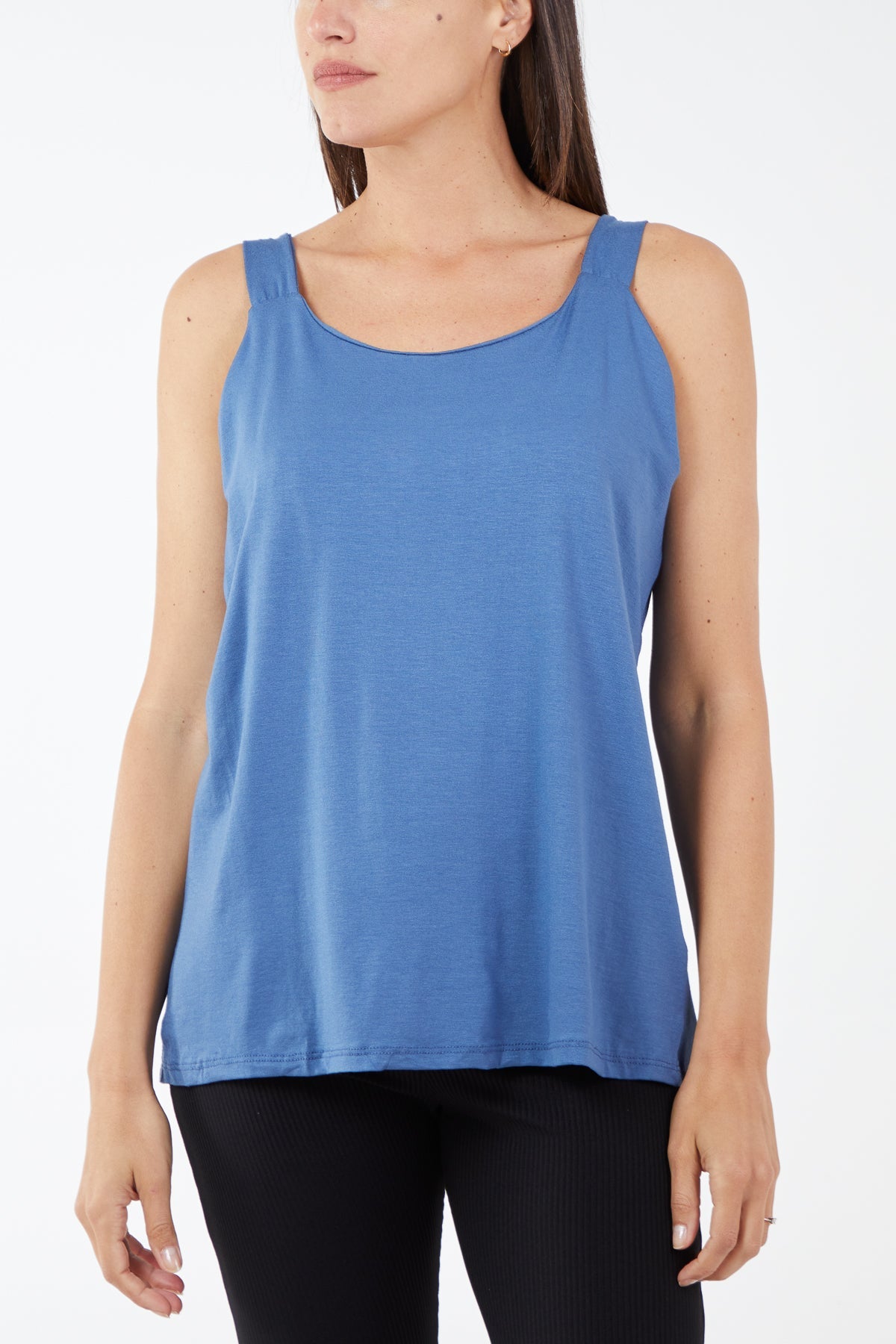 Double Layer Scoop Neck Vest TOPMF2 WearAll Denim One Size