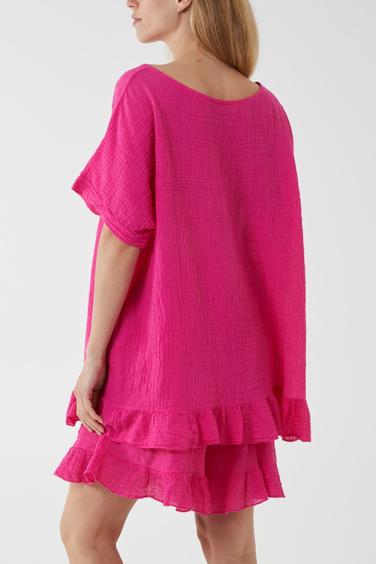 Cotton Blend Frill Hem Top & Short Set TW1 WearAll