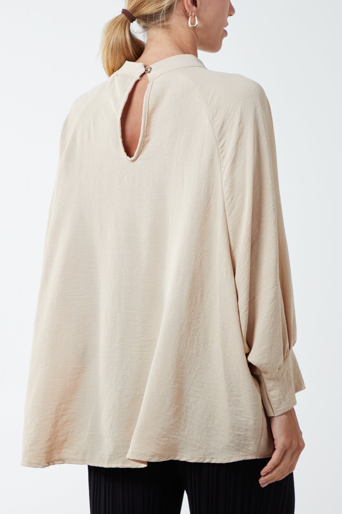 High Neck Batwing Sleeve Blouse TOPMF2 WearAll