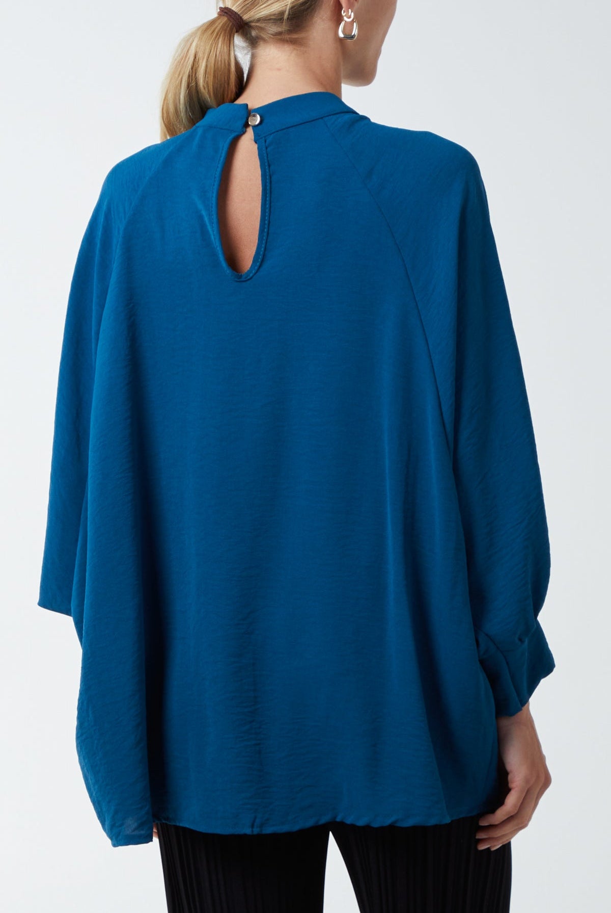 High Neck Batwing Sleeve Blouse TOPMF2 WearAll
