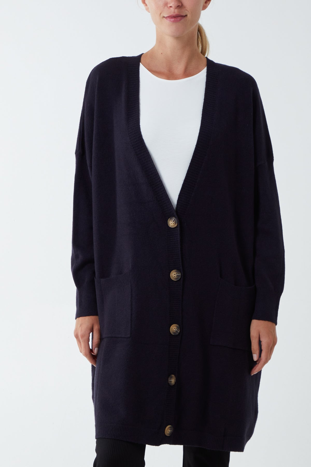 Longline Tortoiseshell Button Pocket Cardigan CMF1 WearAll