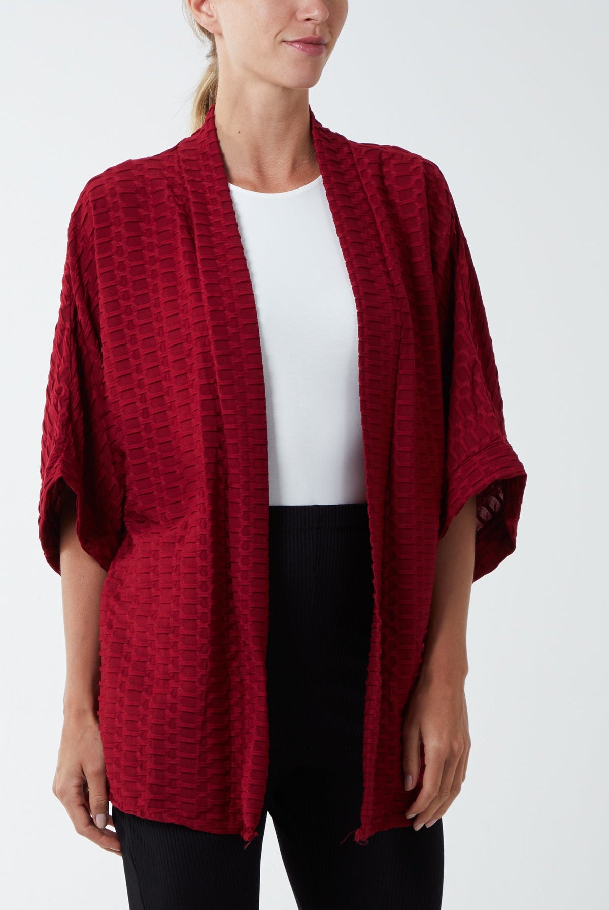 Waffle Texture Jersey Kimono Jacket JK1 WearAll