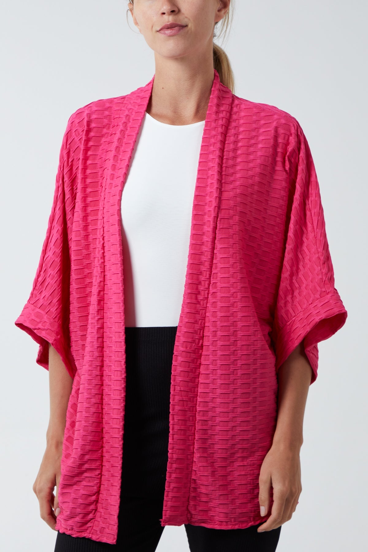 Waffle Texture Jersey Kimono Jacket JK1 WearAll