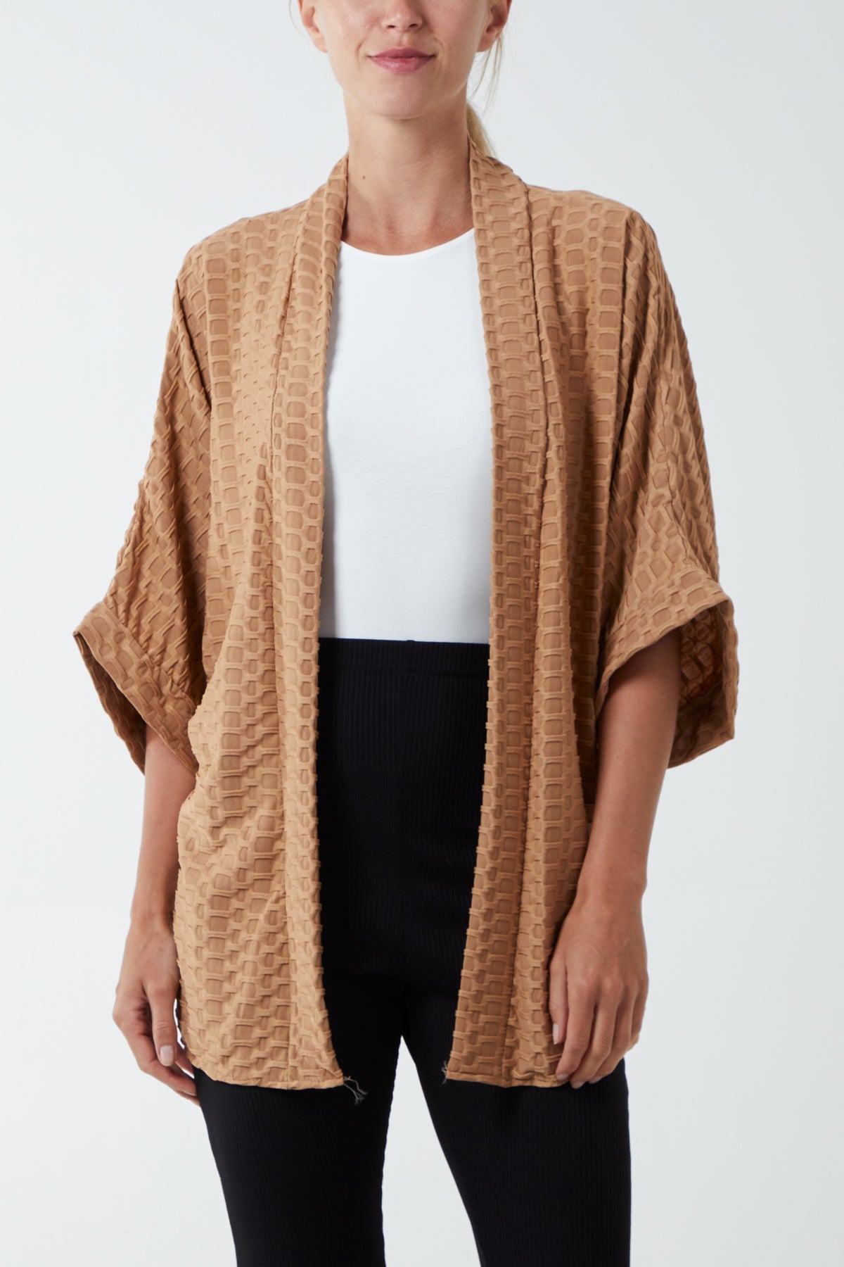 Waffle Texture Jersey Kimono Jacket JK1 WearAll
