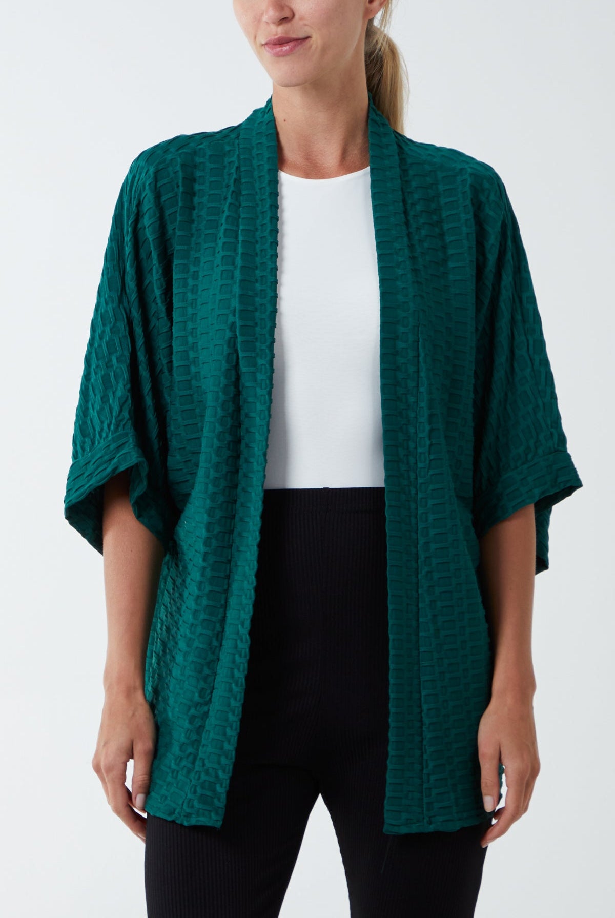 Waffle Texture Jersey Kimono Jacket JK1 WearAll