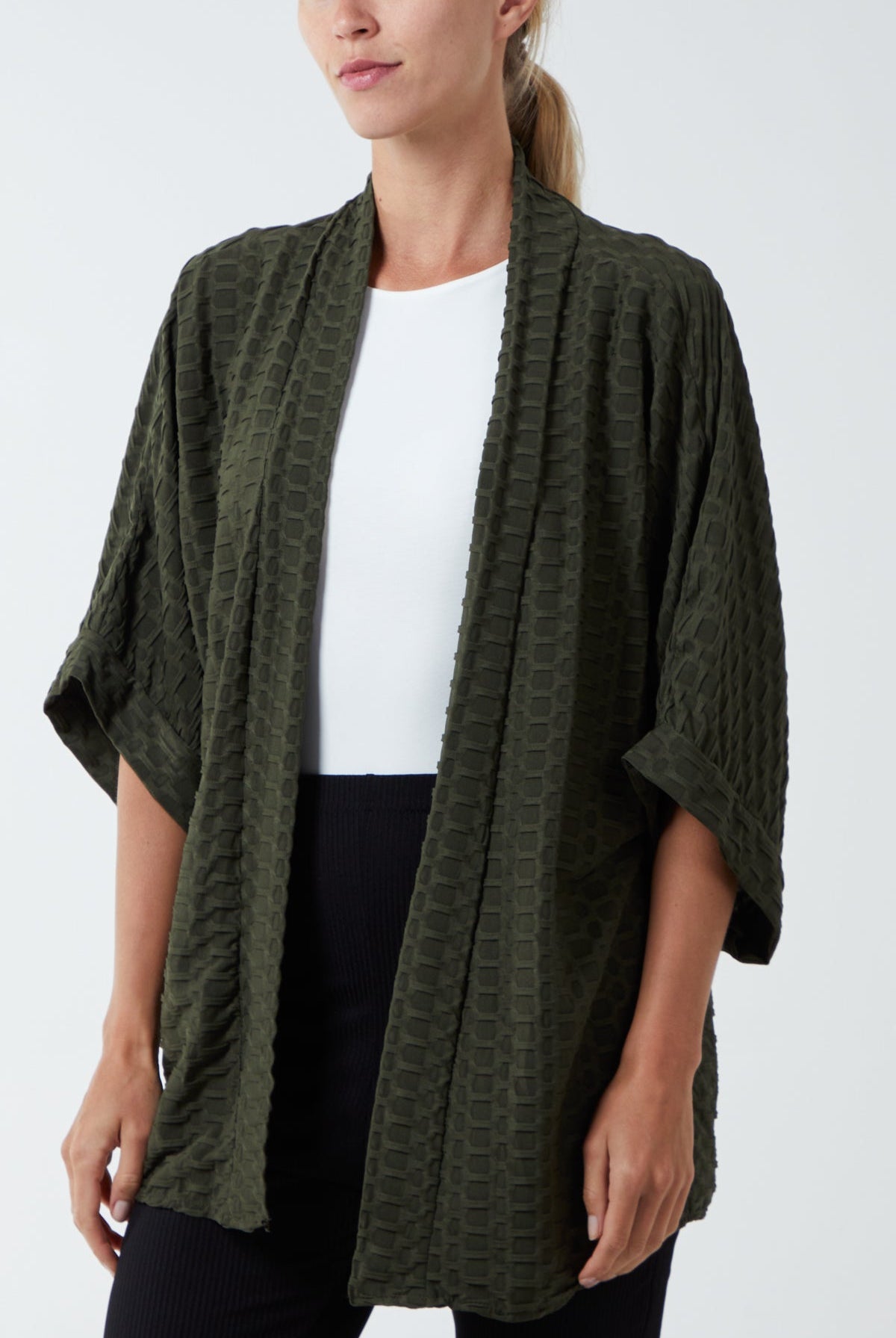 Waffle Texture Jersey Kimono Jacket JK1 WearAll