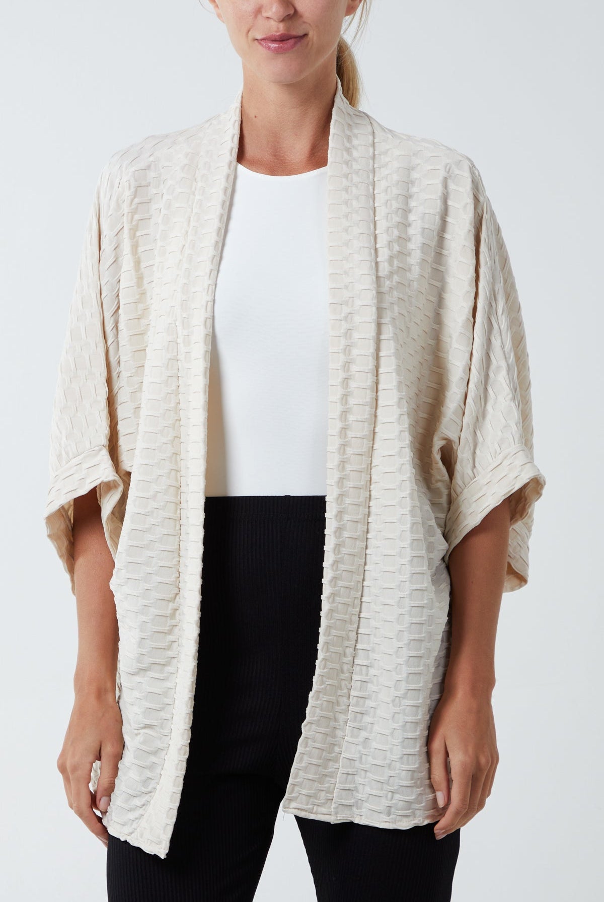 Waffle Texture Jersey Kimono Jacket JK1 WearAll