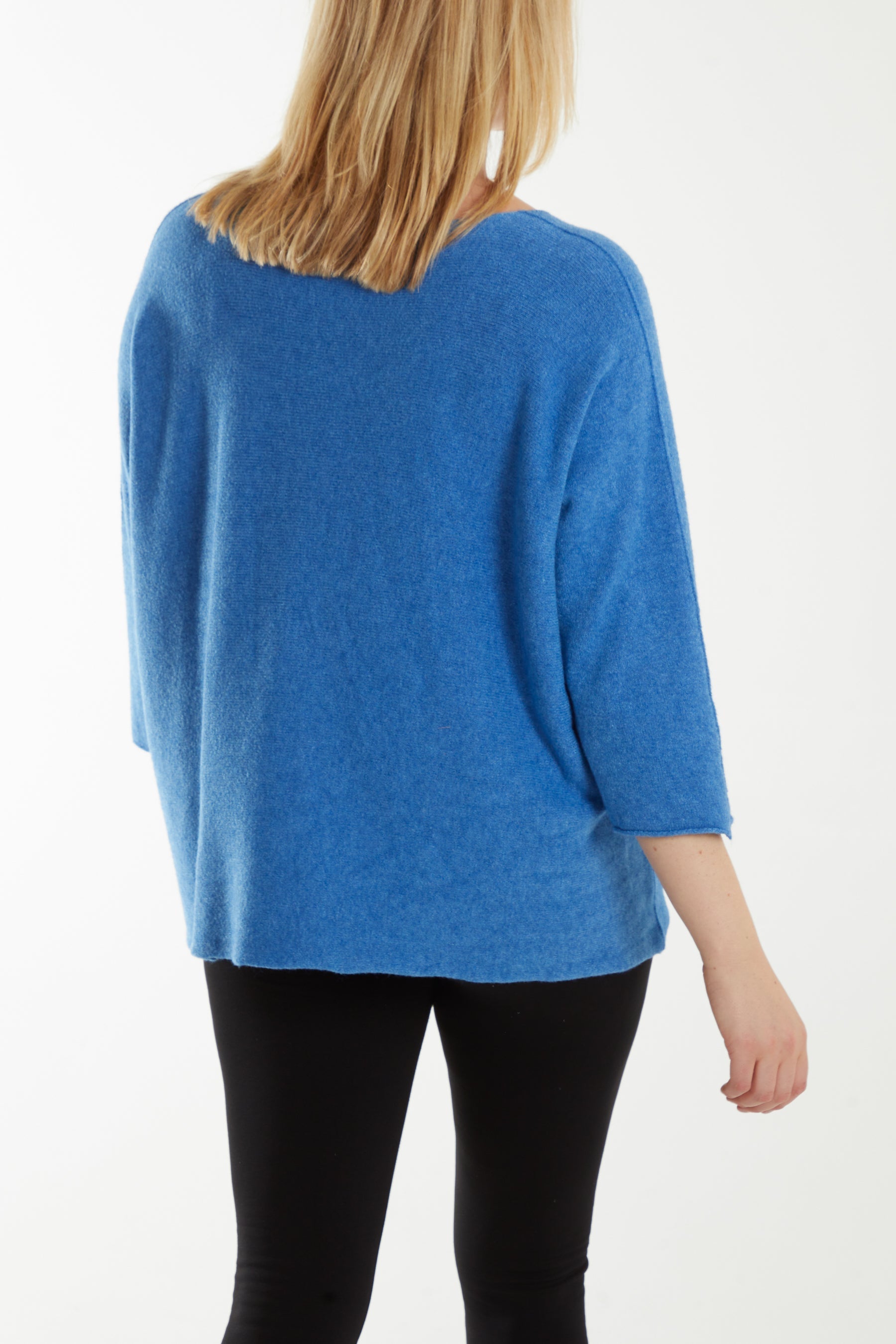 V-Neck Oversized Fine Knit Jumper Top WearAll