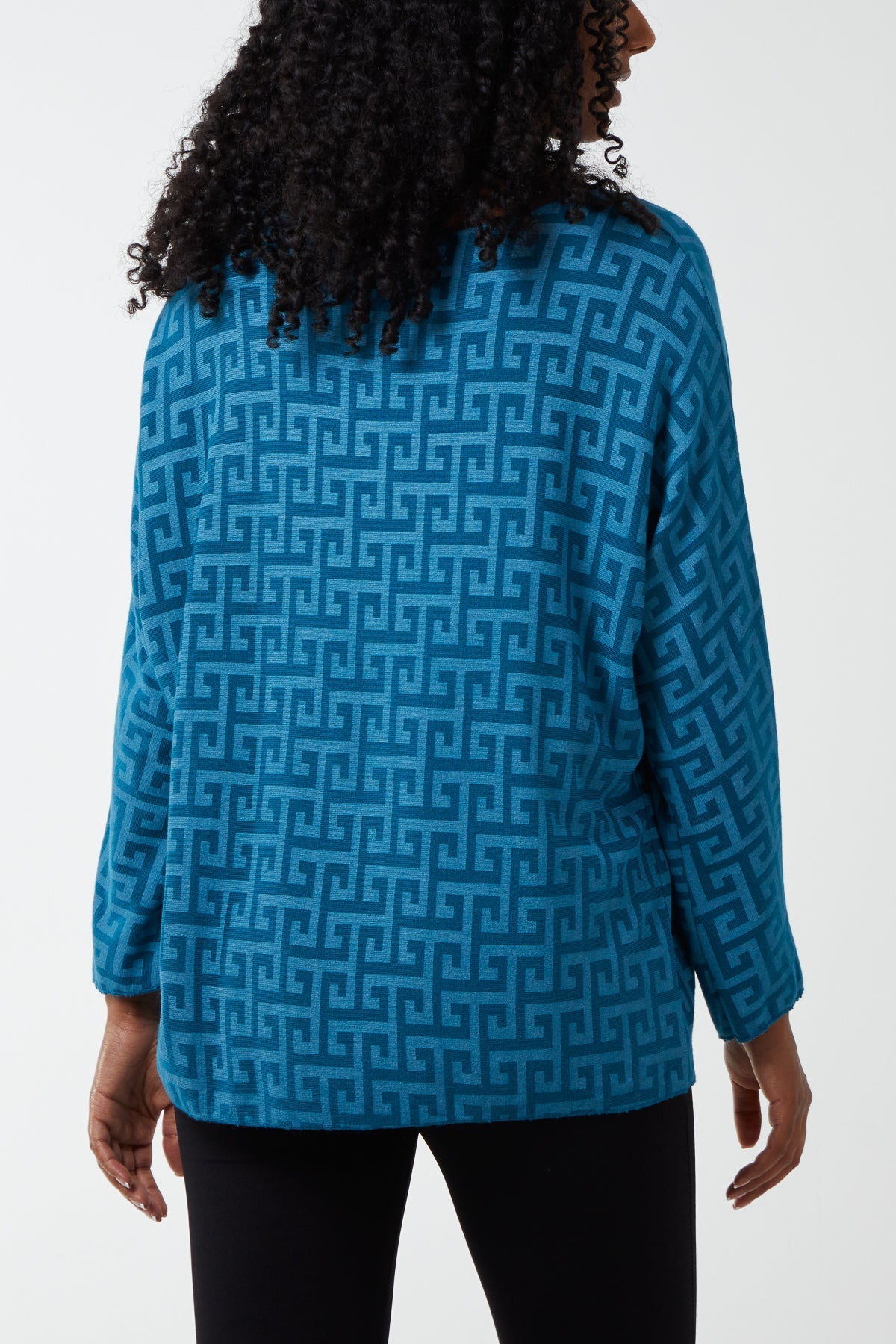 Geometric Pattern Long Sleeve Top TOPMF2 WearAll
