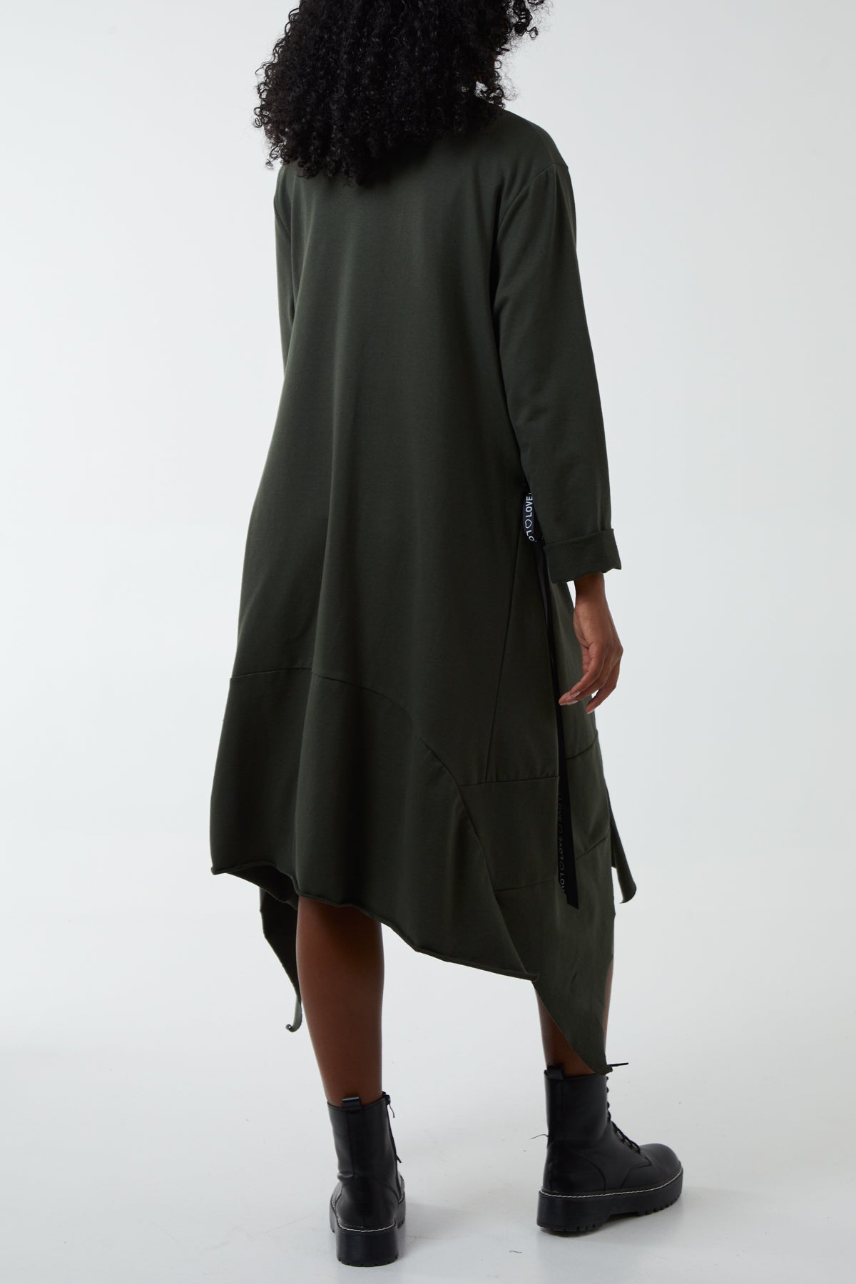 'LOVE' Ribbon Oversized Sweatshirt Dress DMF2 WearAll