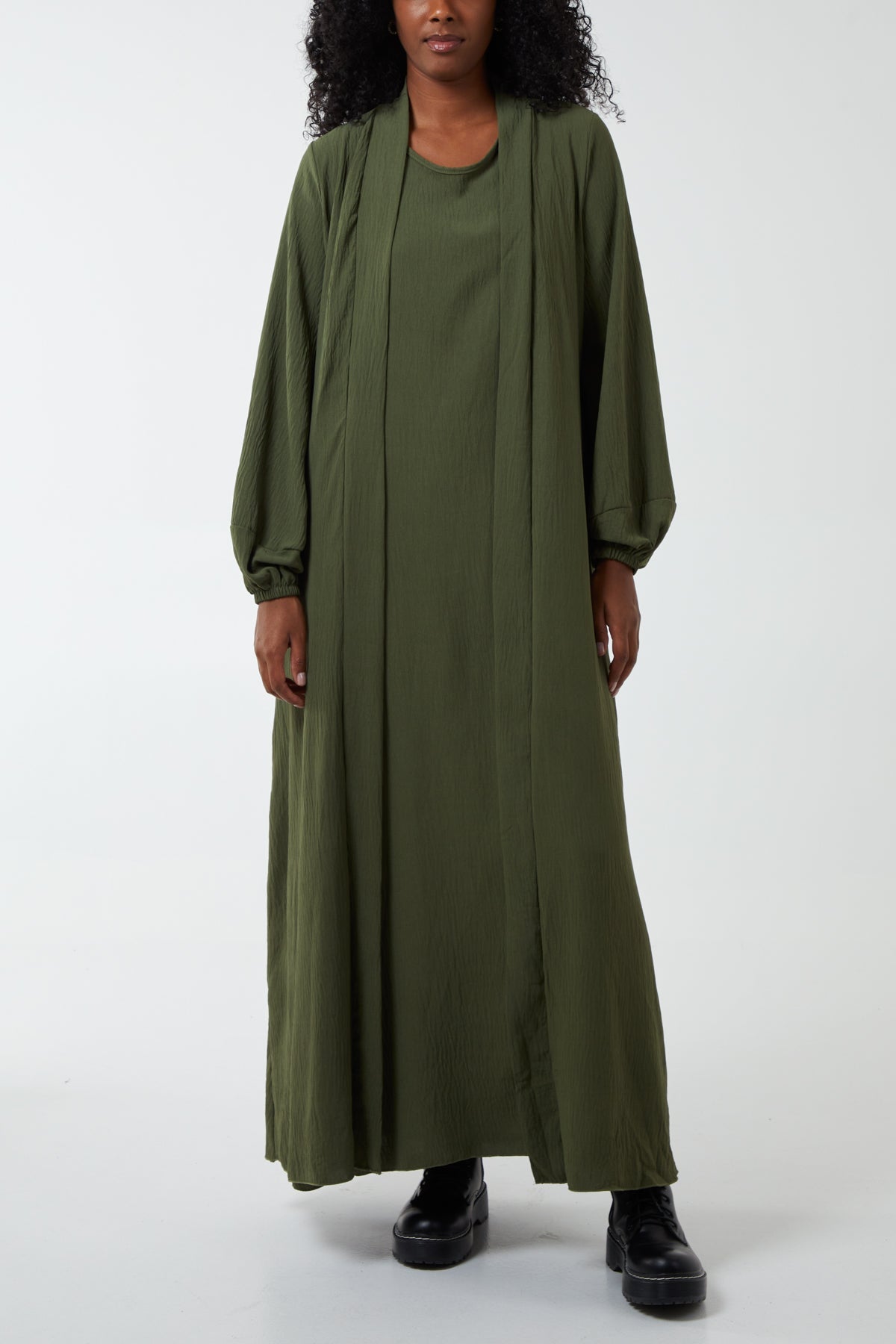 Maxi Kimono & Dress Co-Ord DMF2 WearAll Khaki One Size