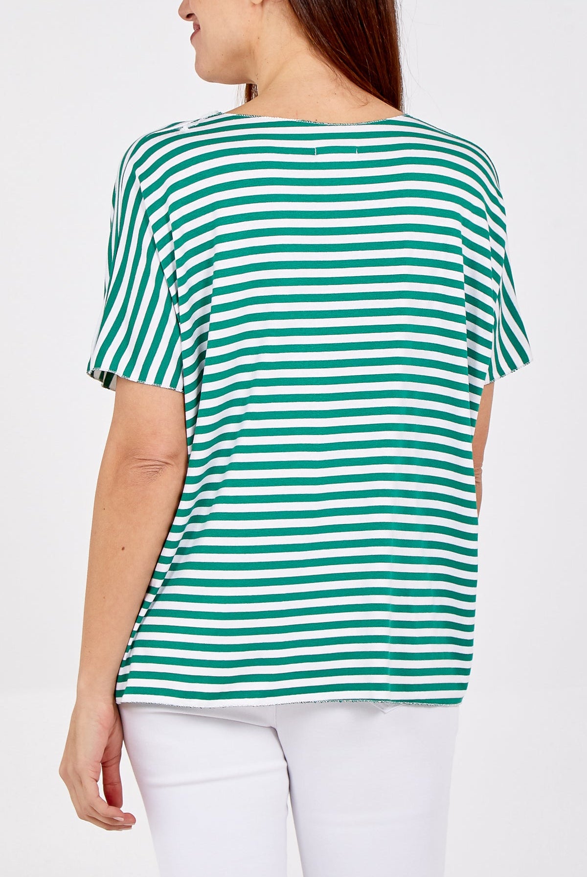 V-Neck Stripe T-Shirt TOPMF2 WearAll