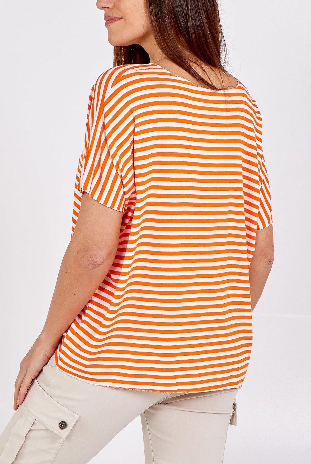 V-Neck Stripe T-Shirt TOPMF2 WearAll