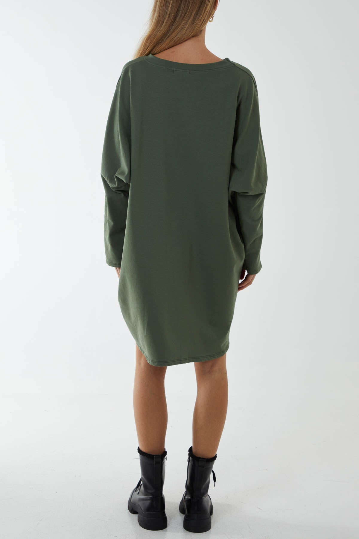 Oversized Sweat Shirt Mini Dress DMF2 WearAll