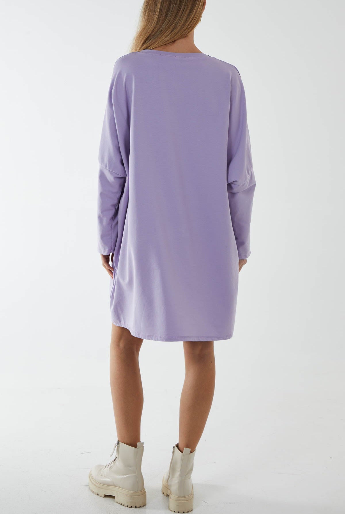 Oversized Sweat Shirt Mini Dress DMF2 WearAll