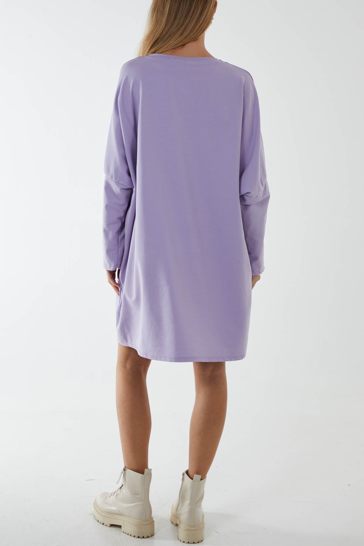 Oversized Sweat Shirt Mini Dress DMF2 WearAll