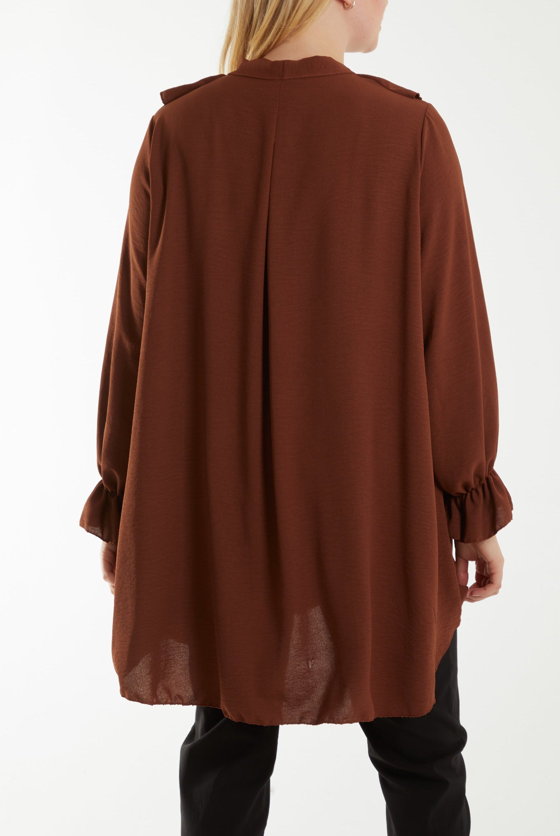 Flounce Poly Crepe Oversized Shirt TOPMF2 WearAll