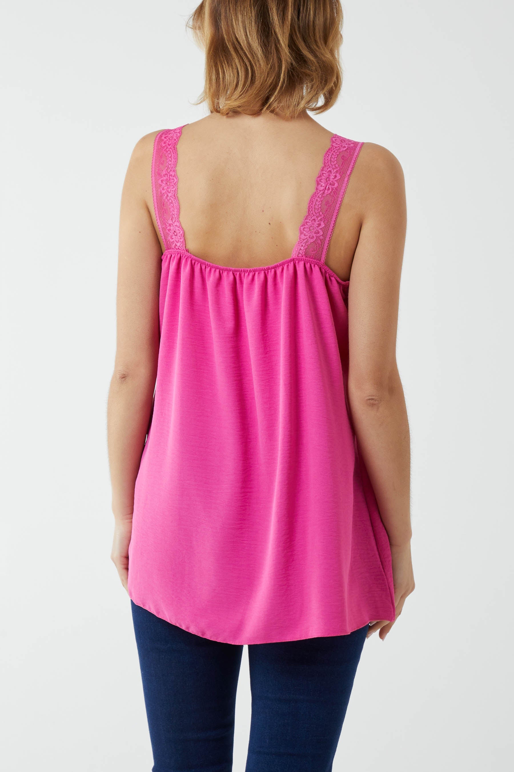 Lace Cami V Neck Top Tops WearAll