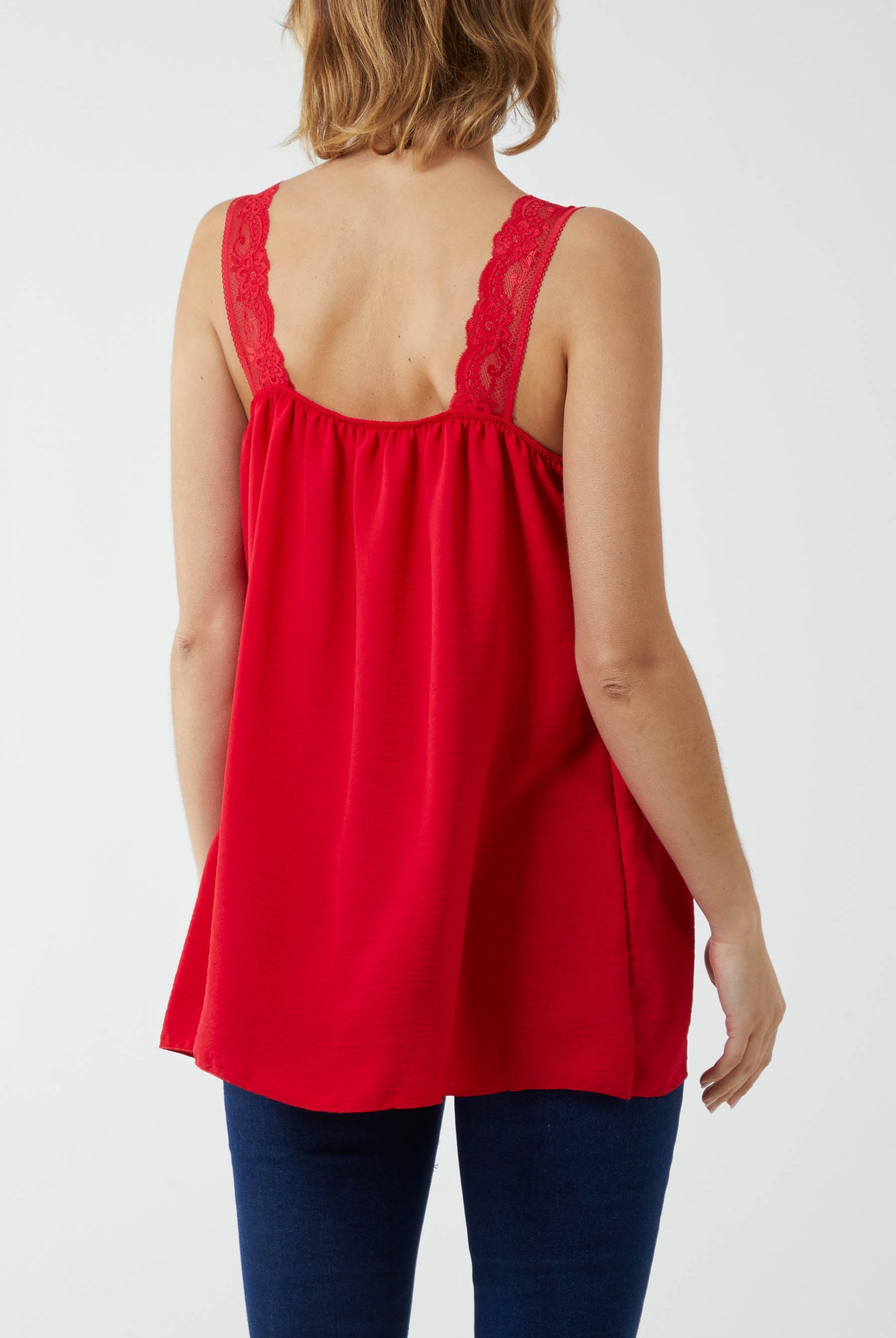 Lace Cami V Neck Top Tops WearAll