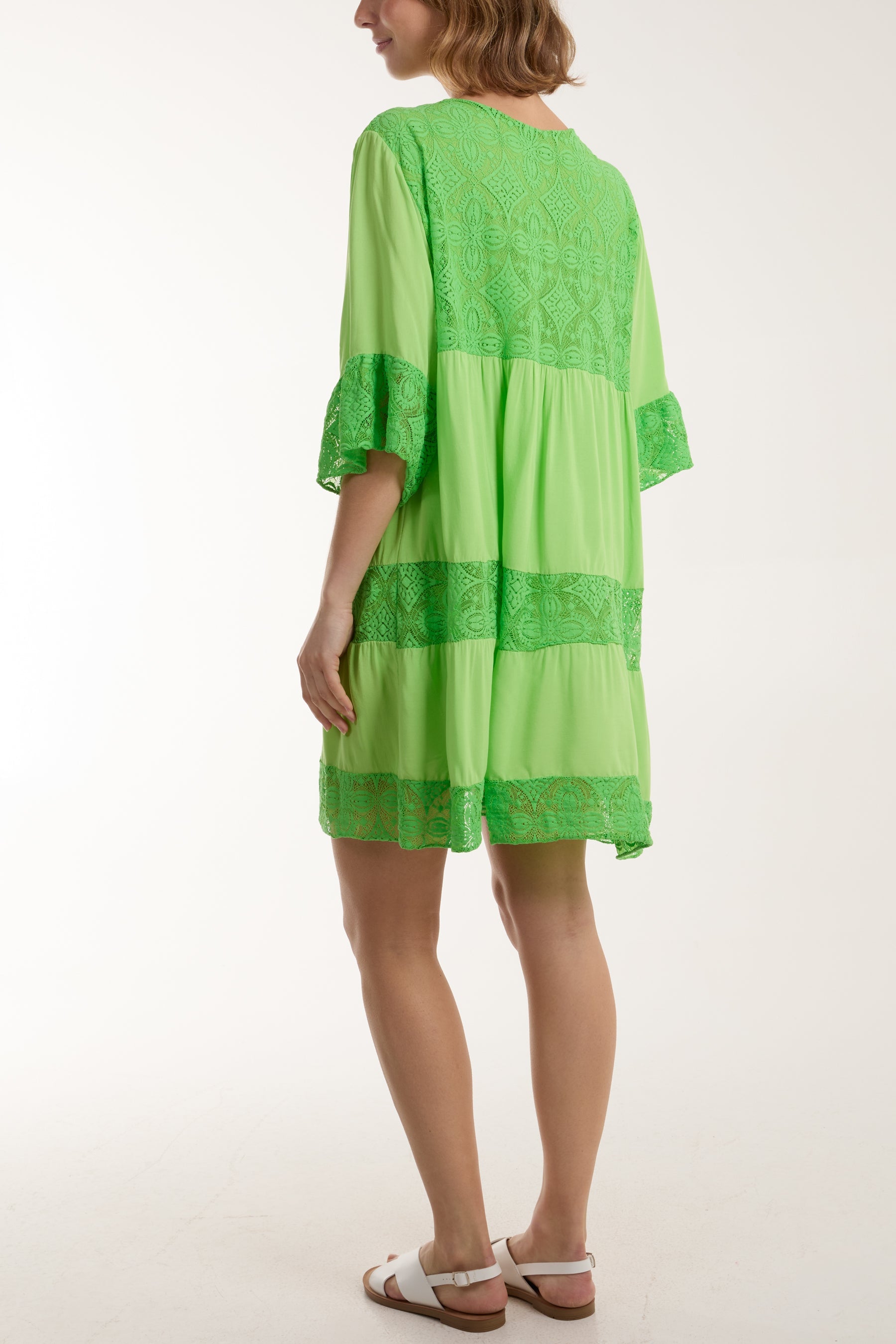 Lace Tiered Smock Dress Dresses WearAll