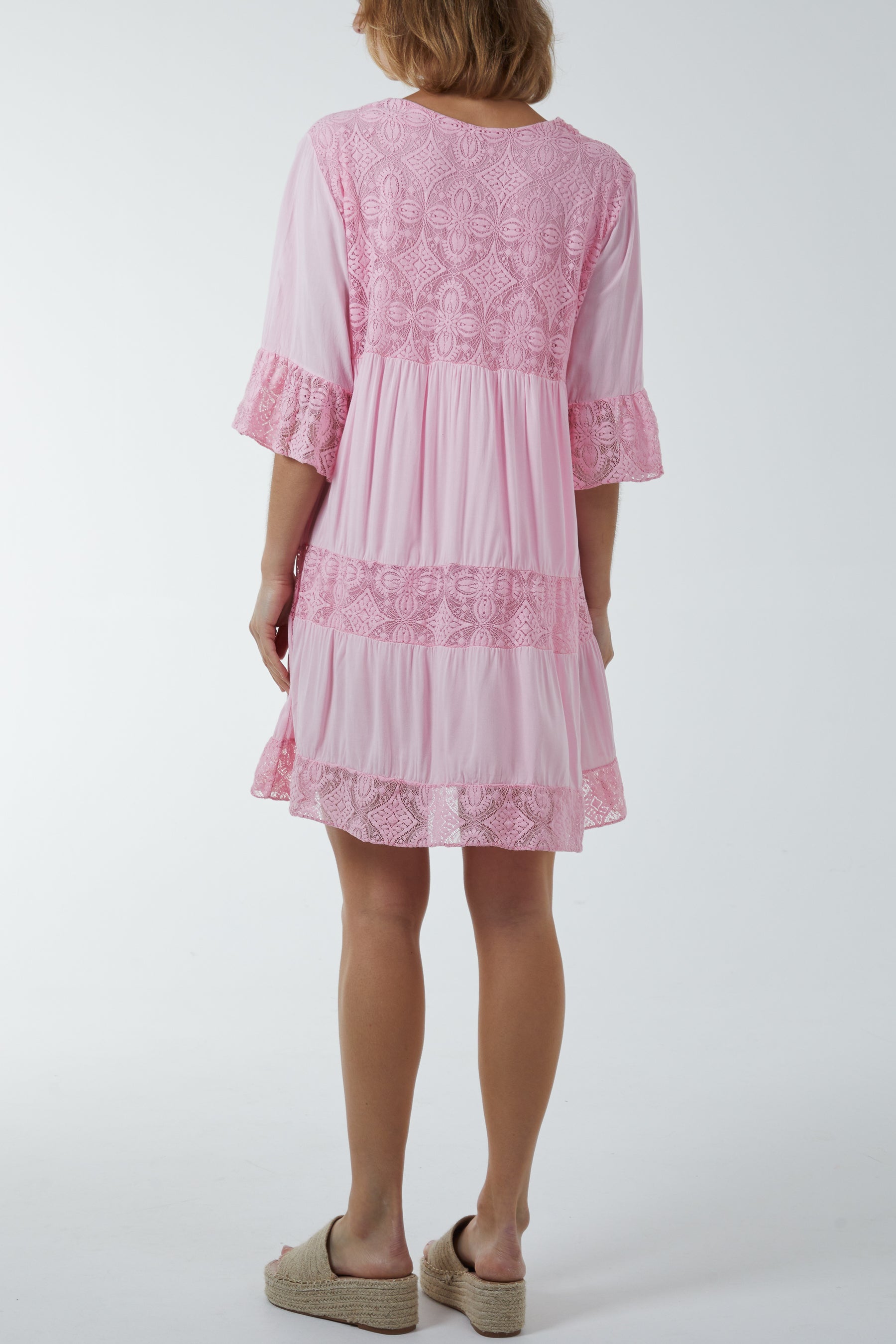 Lace Tiered Smock Dress Dresses WearAll