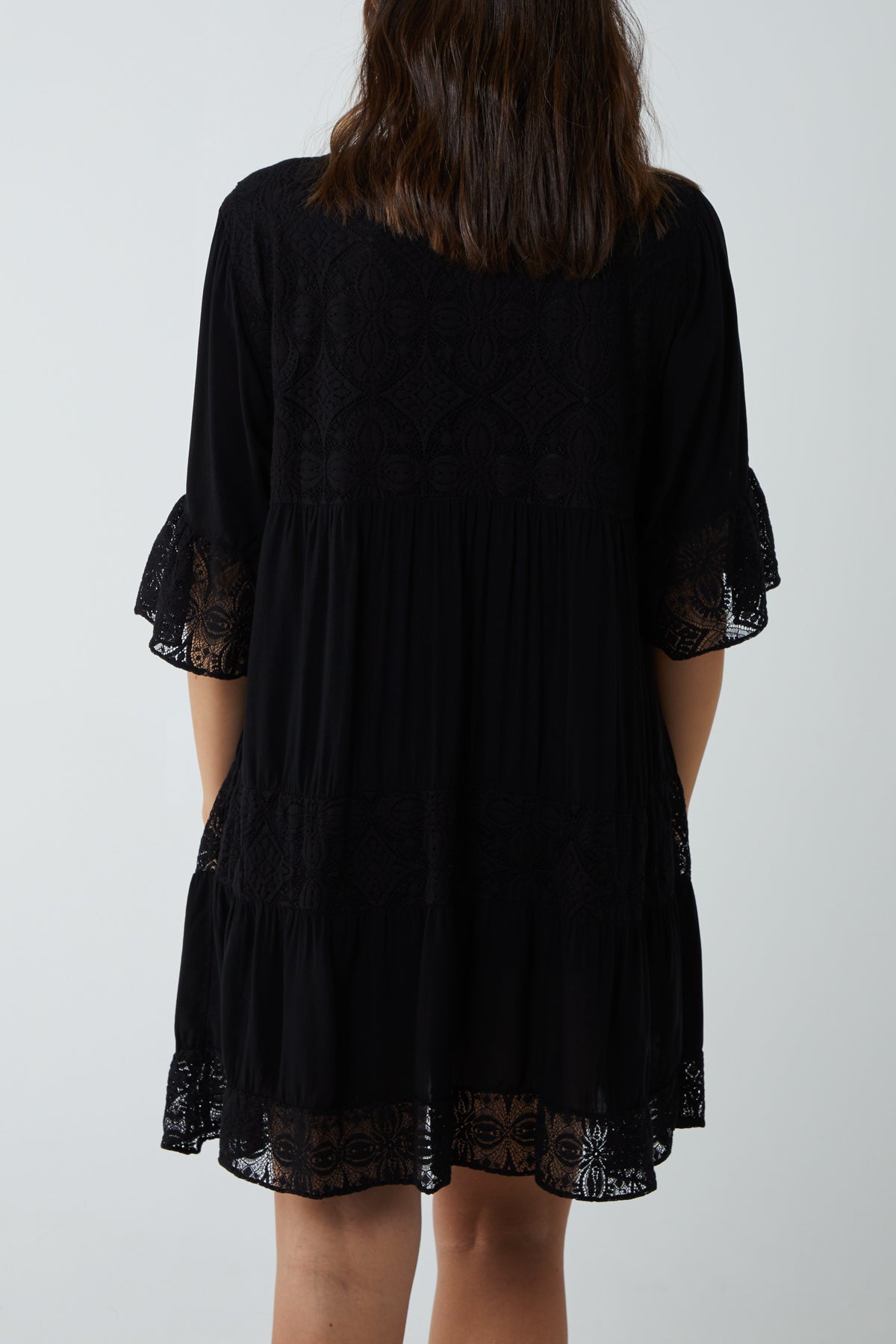 Lace Tiered Smock Dress Dresses WearAll