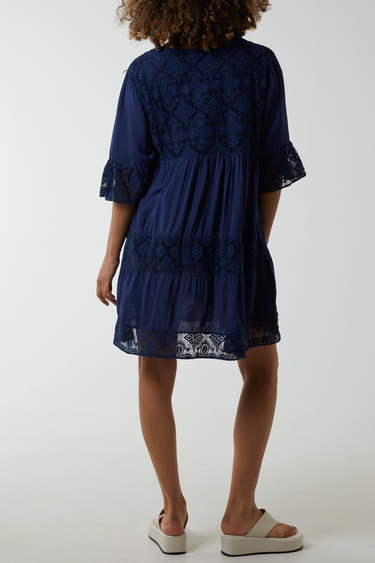 Lace Tiered Smock Dress Dresses WearAll