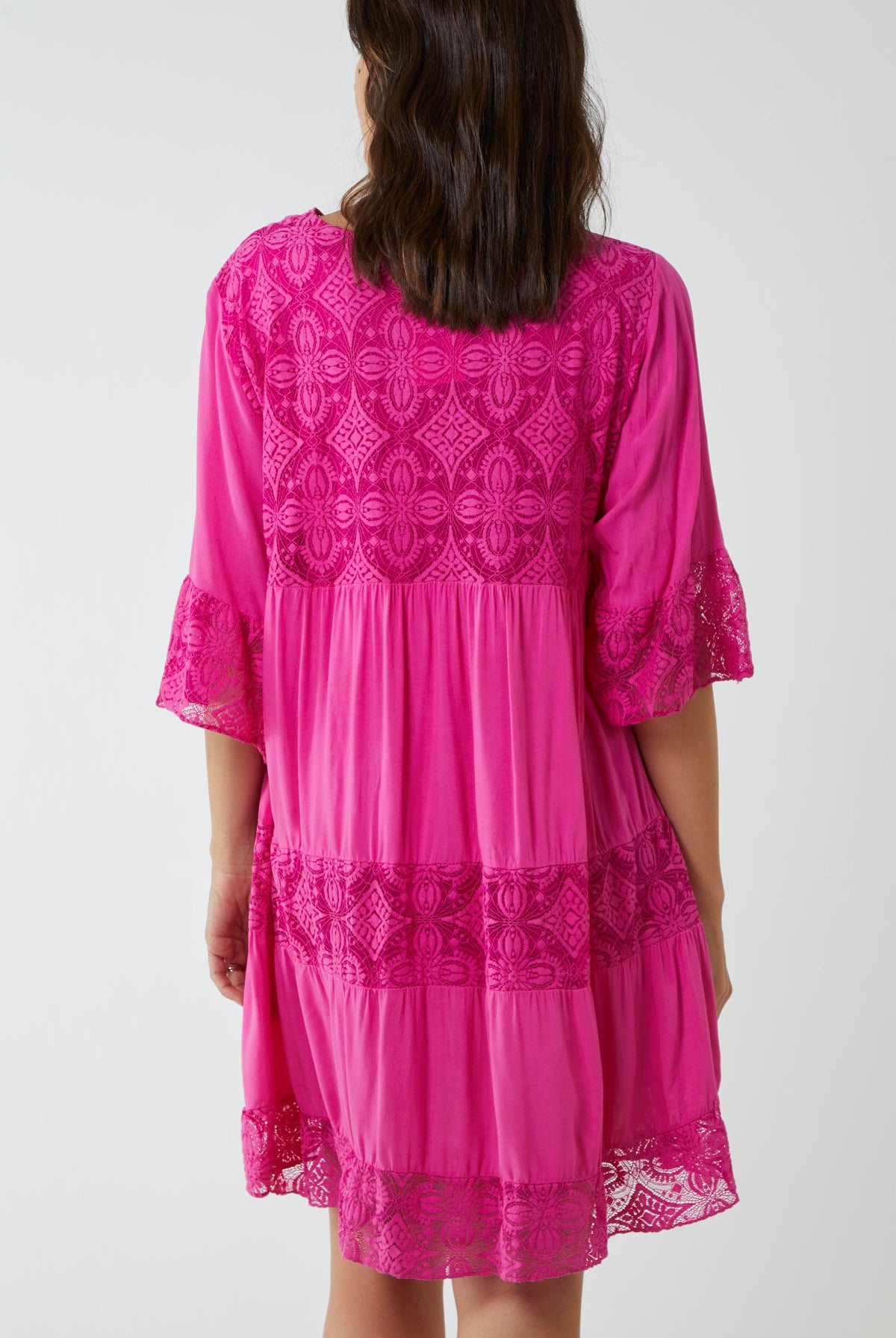 Lace Tiered Smock Dress Dresses WearAll