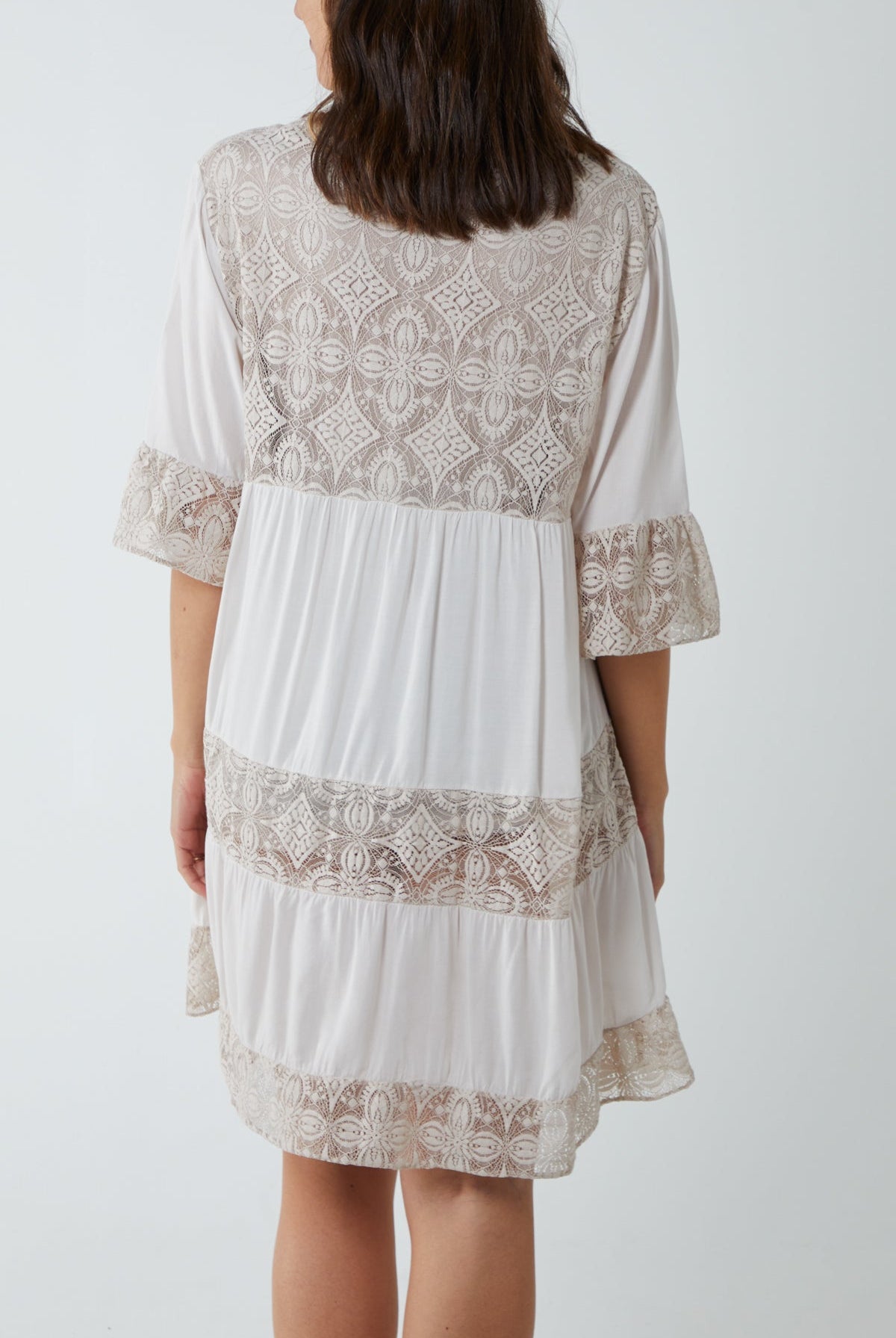 Lace Tiered Smock Dress Dresses WearAll