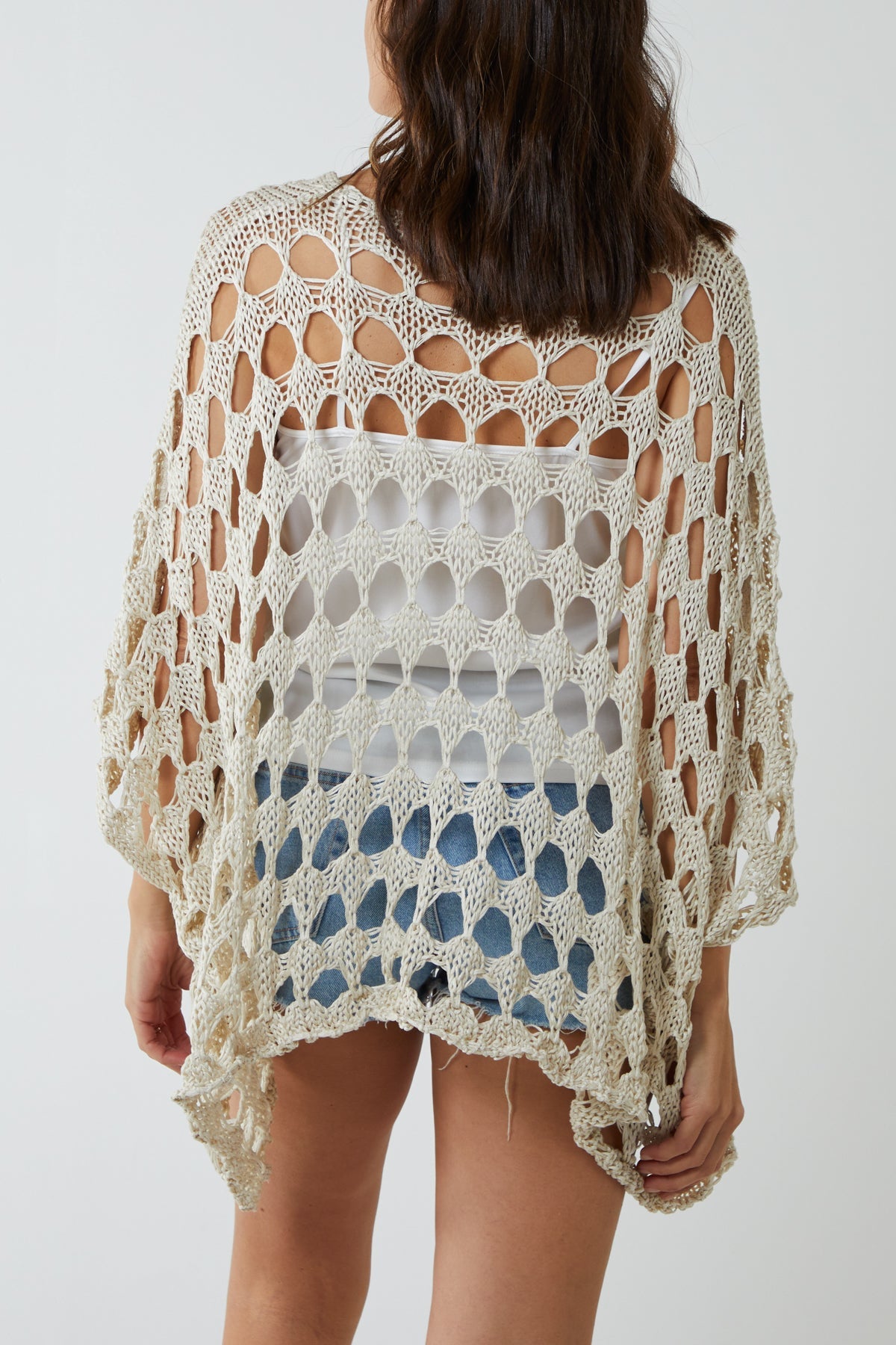 Oversized Diamond Crochet Blouse Blouses WearAll