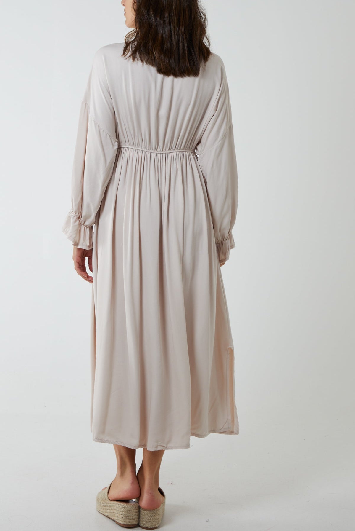 V-Neck Elasticated Waist Maxi Dress DMF2 WearAll