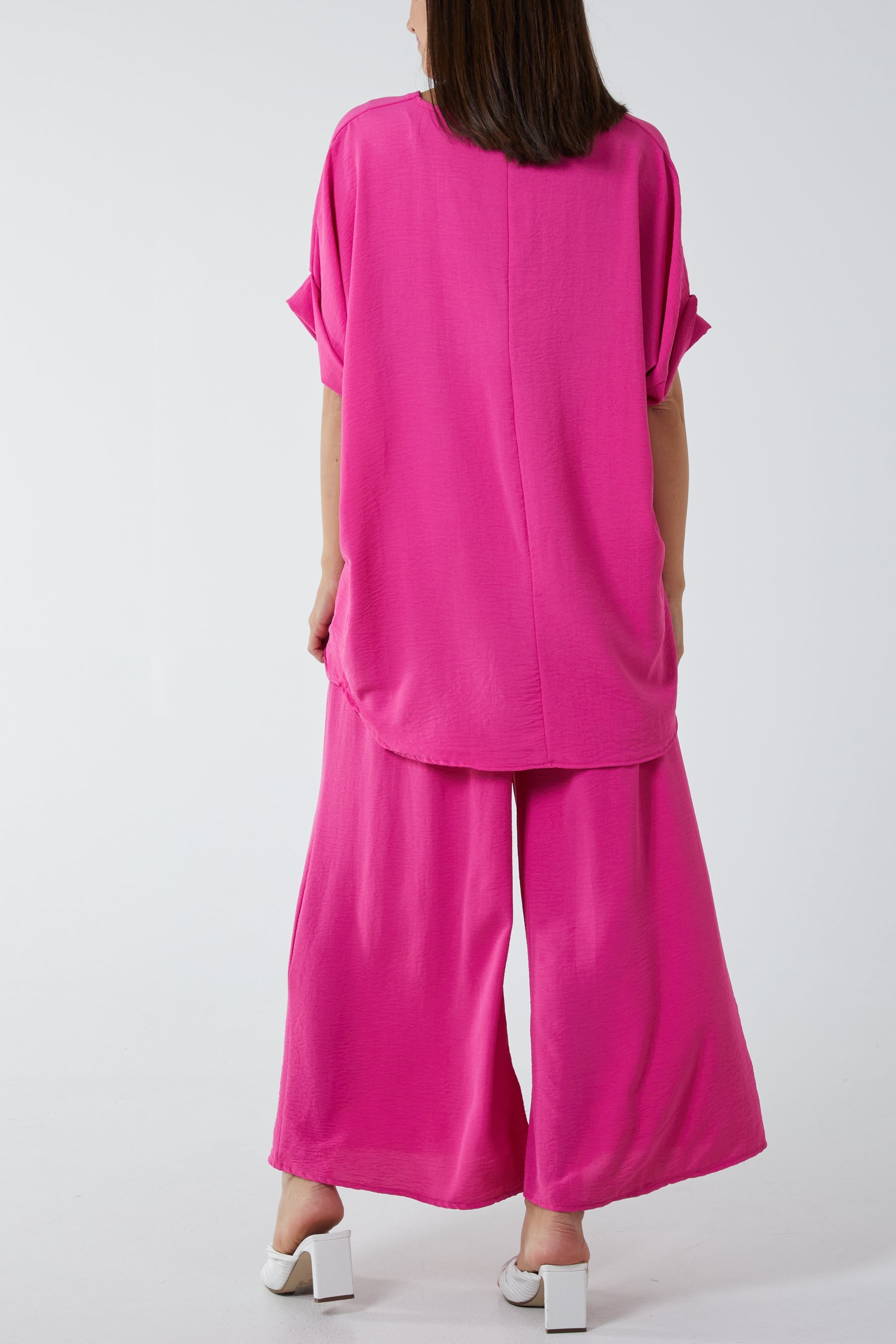 V-Neck Blouse Wide Leg Culottes Co-Ord Co-Ords WearAll