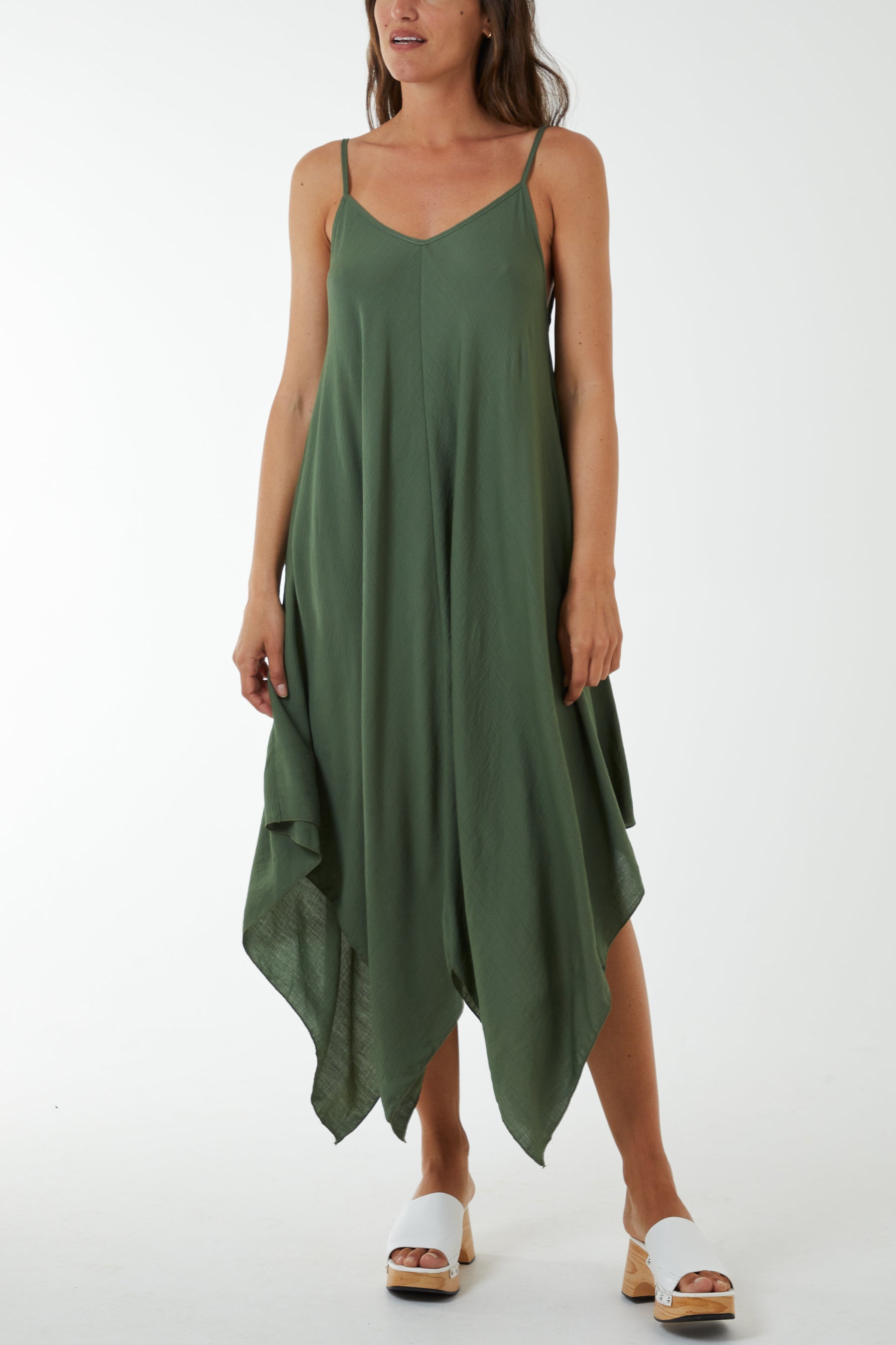 Hanky Hem Cami Dress Dresses WearAll Khaki One Size