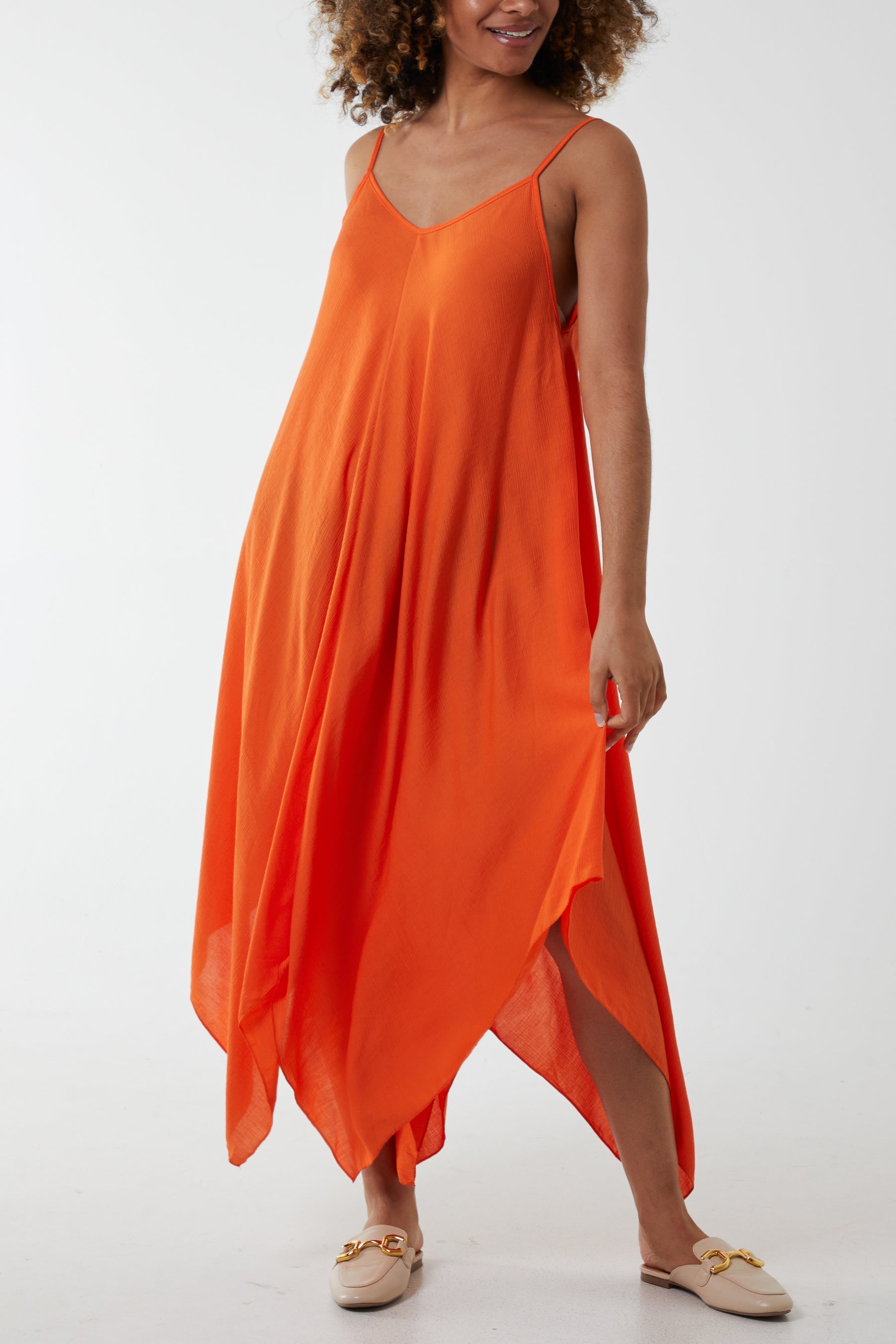 Hanky Hem Cami Dress Dresses WearAll Orange One Size