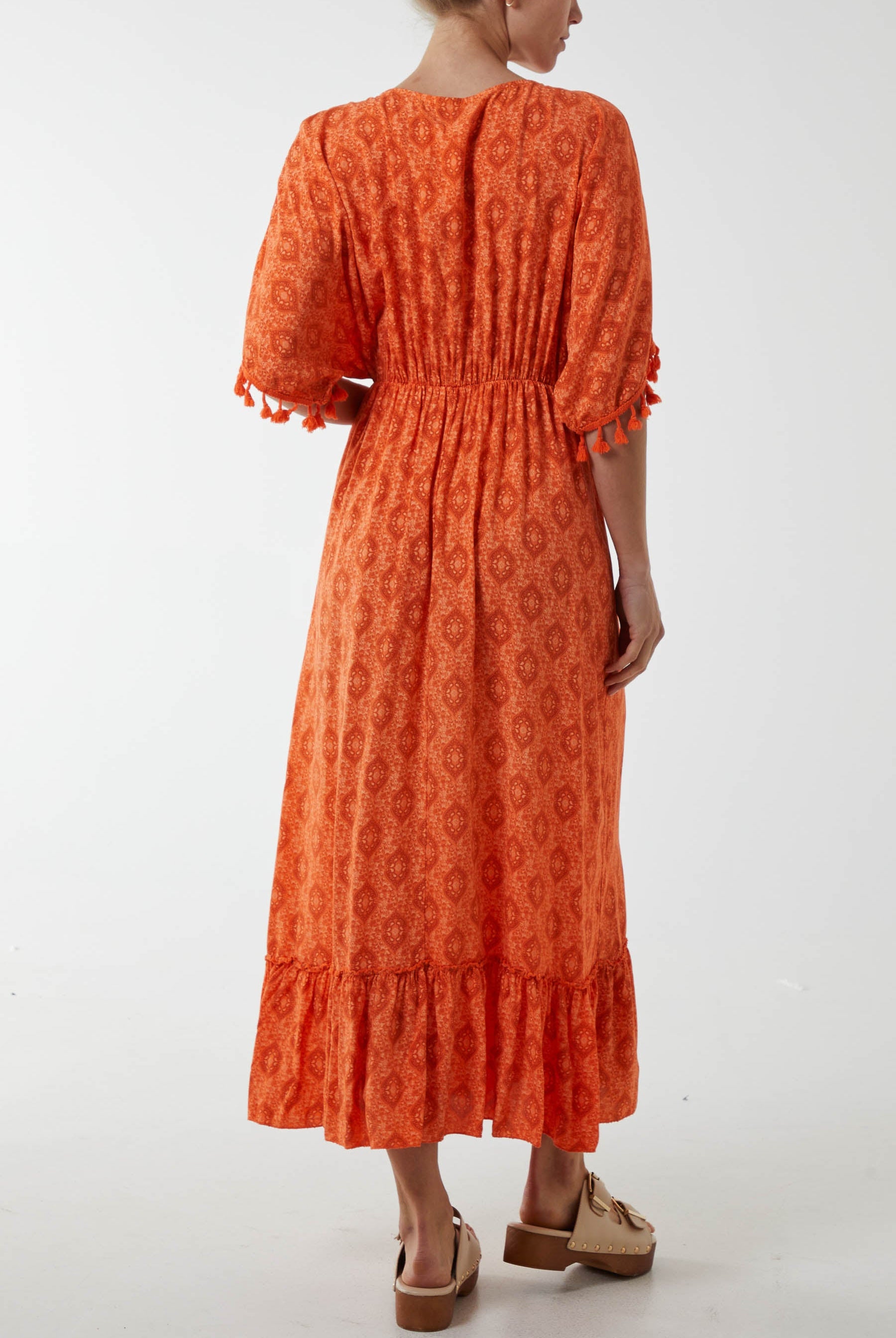 Baroque Floral Tassel Dress Dresses WearAll