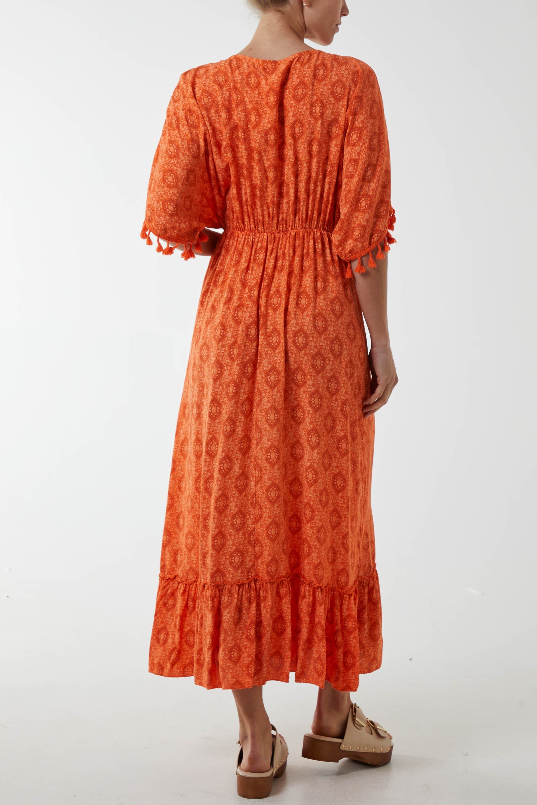 Baroque Floral Tassel Dress Dresses WearAll