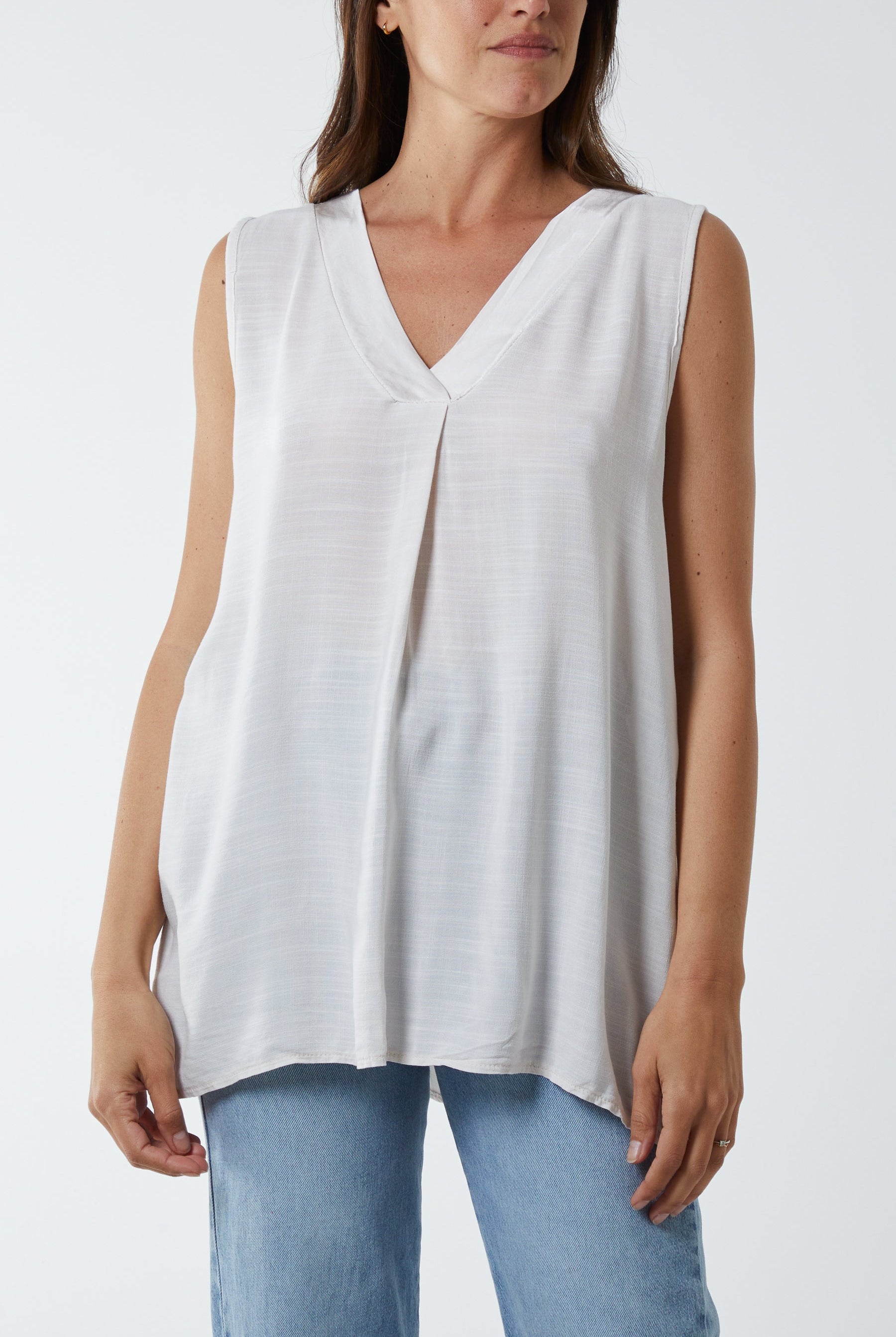 Kiwi Collar Satin Trim Vest TOPMF2 WearAll Beige One Size