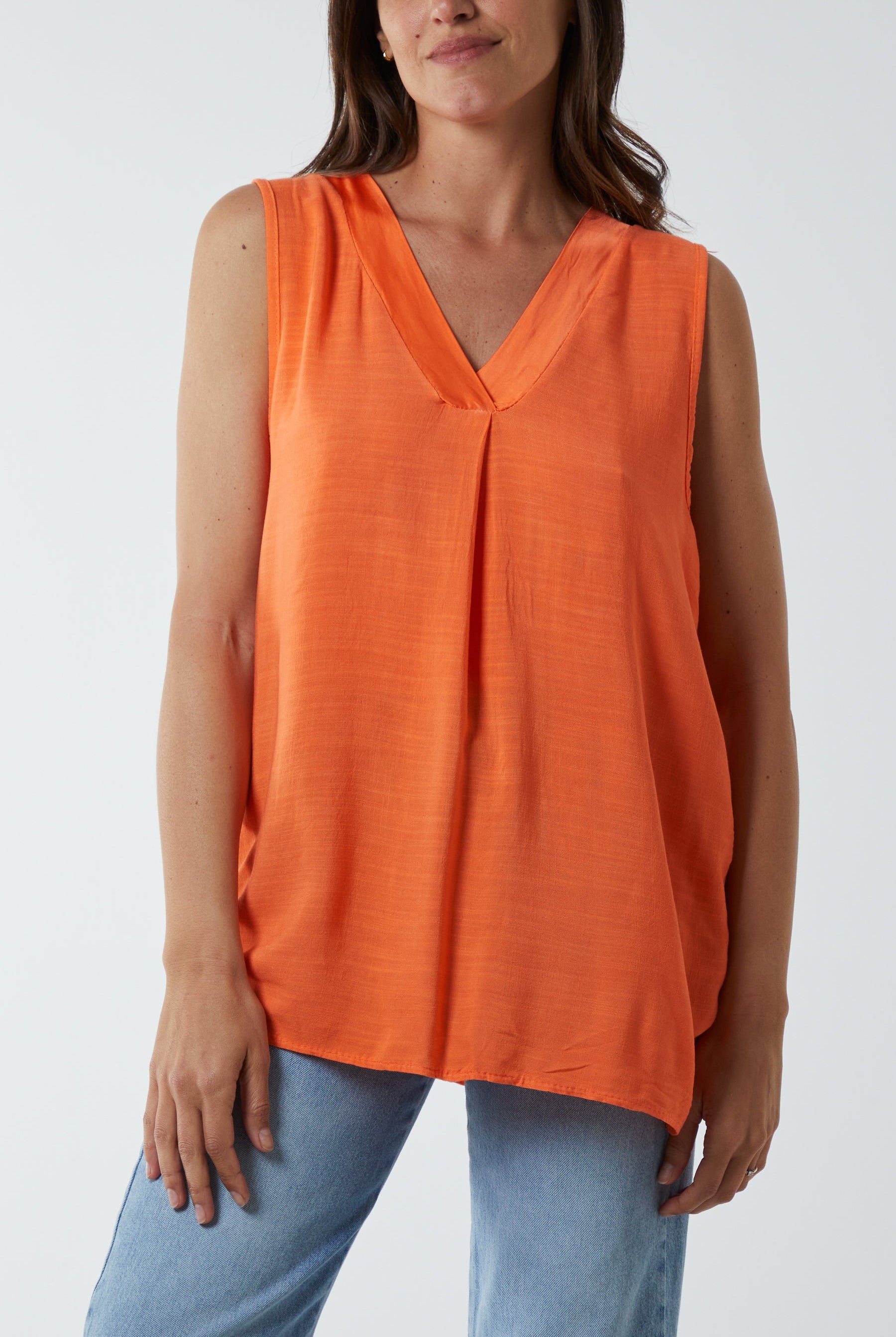Kiwi Collar Satin Trim Vest TOPMF2 WearAll Orange One Size