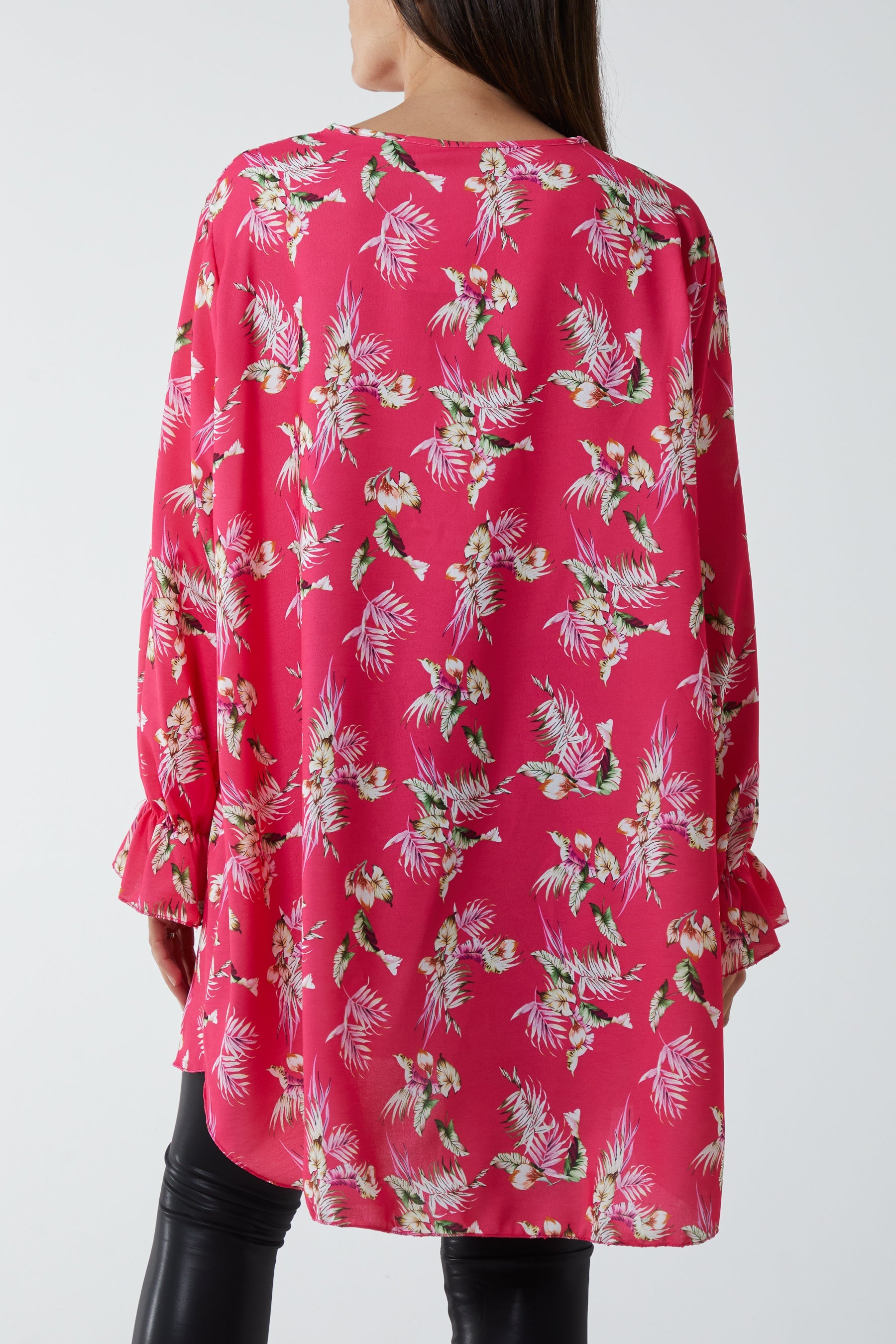 Floral Zip Neck Tunic Dress DMF2 WearAll