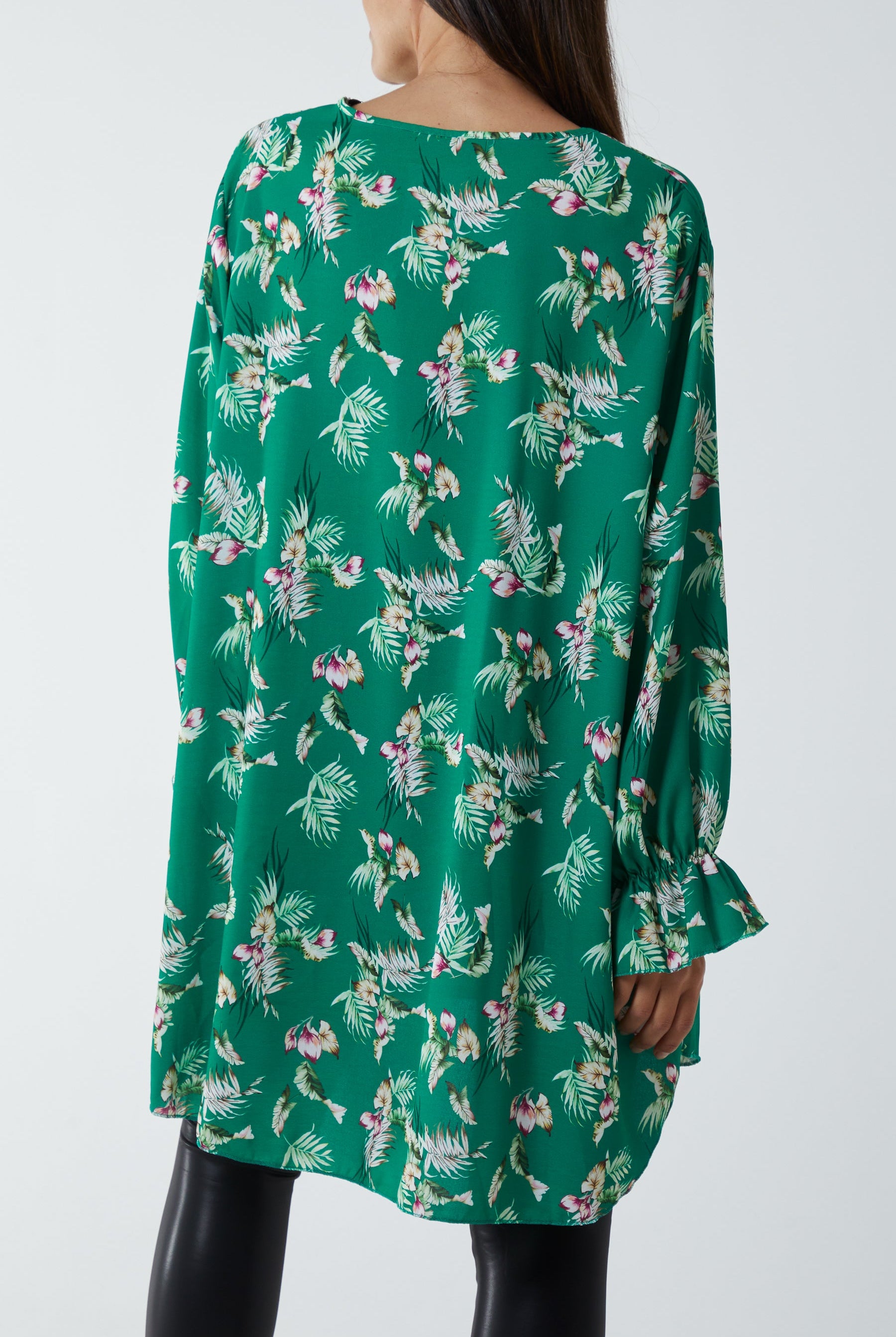 Floral Zip Neck Tunic Dress DMF2 WearAll