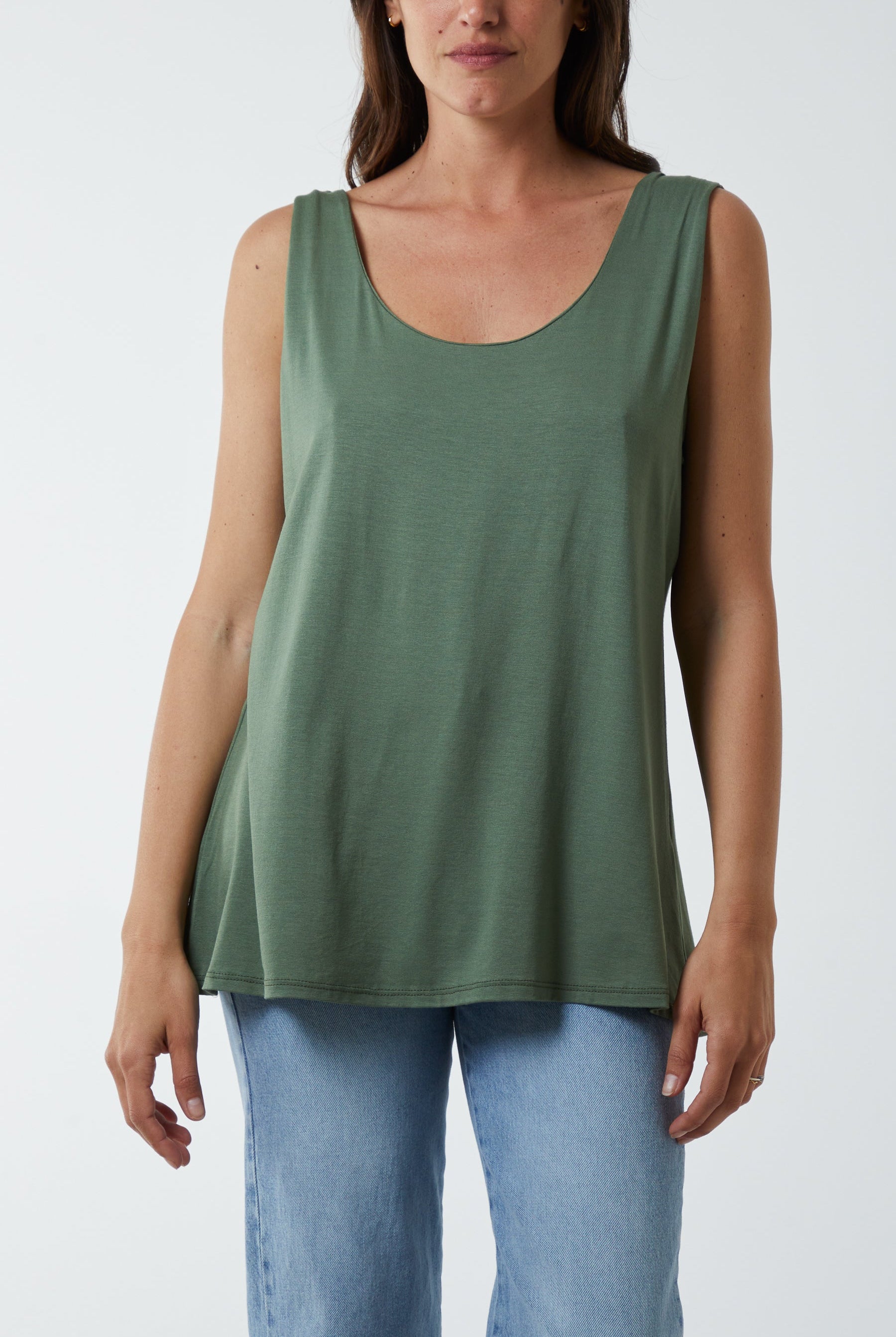 Double Layer Scoop Vest Vests WearAll Khaki One Size