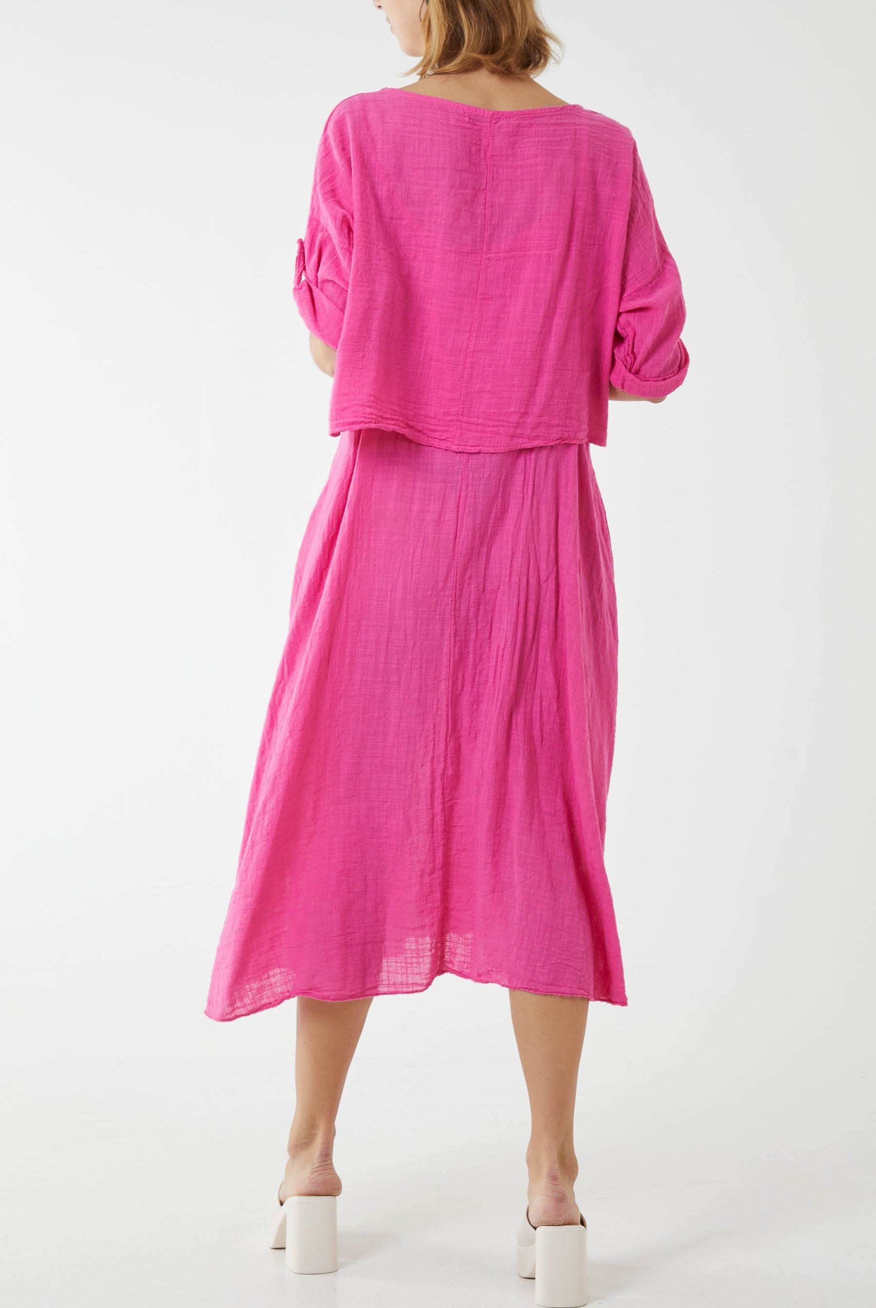 Cami Dress with Crop T Shirt Overlay Co-Ords WearAll