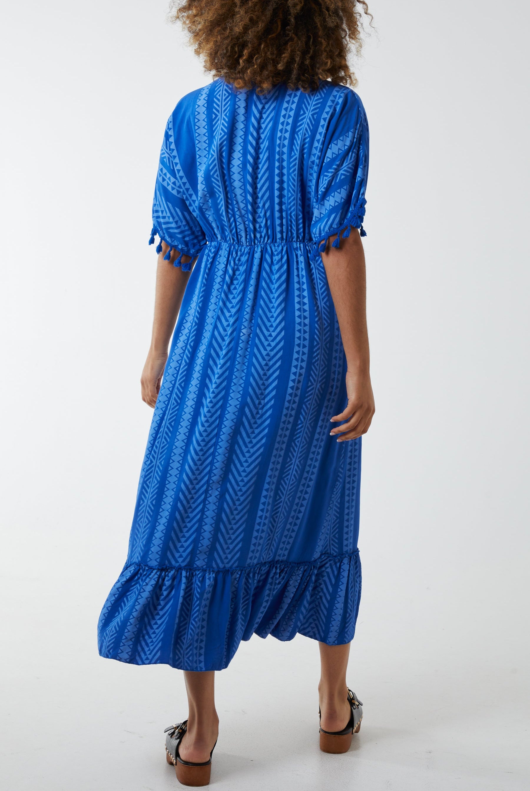 Aztec Print Tassel Midi Dress Dresses WearAll