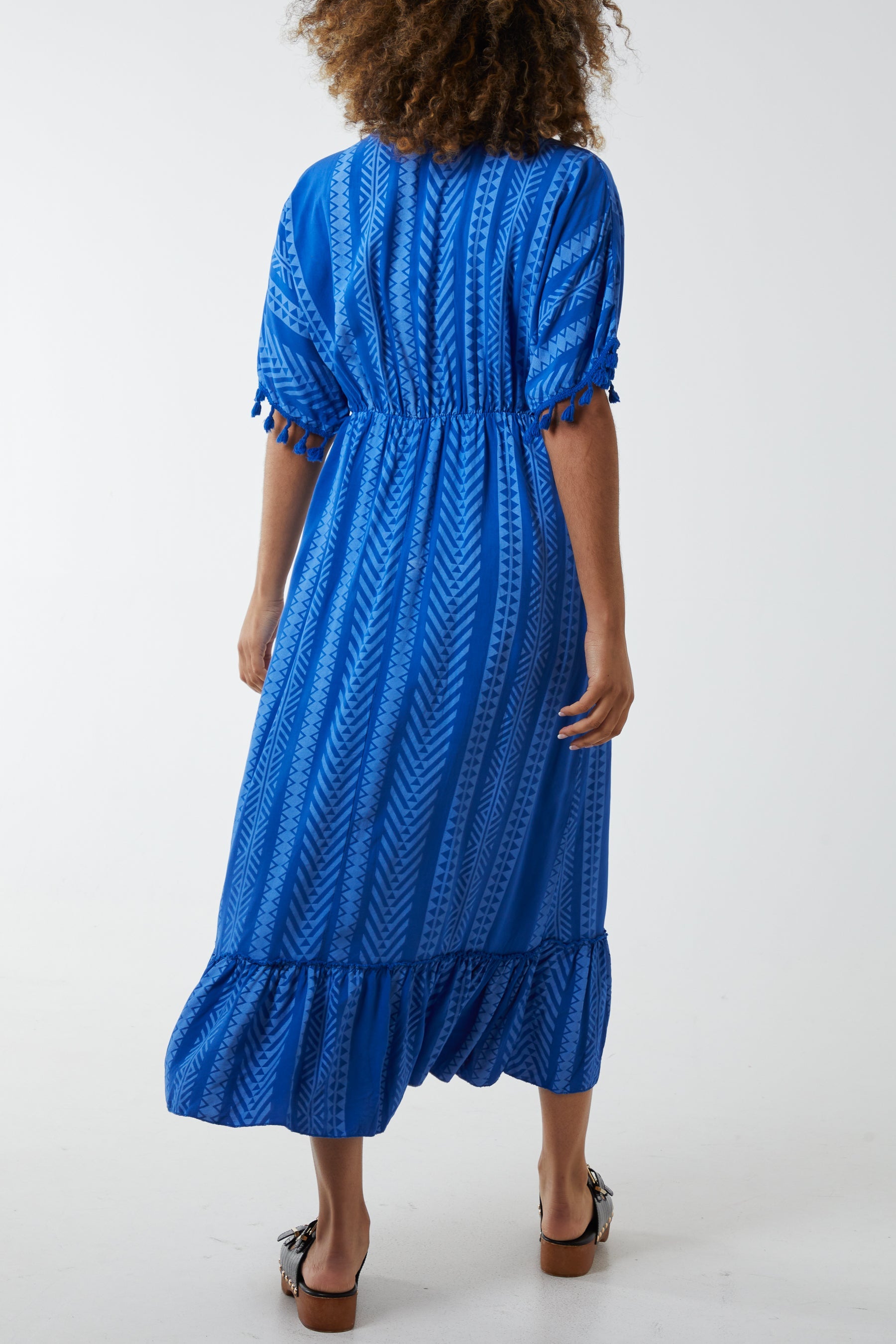 Aztec Print Tassel Midi Dress Dresses WearAll