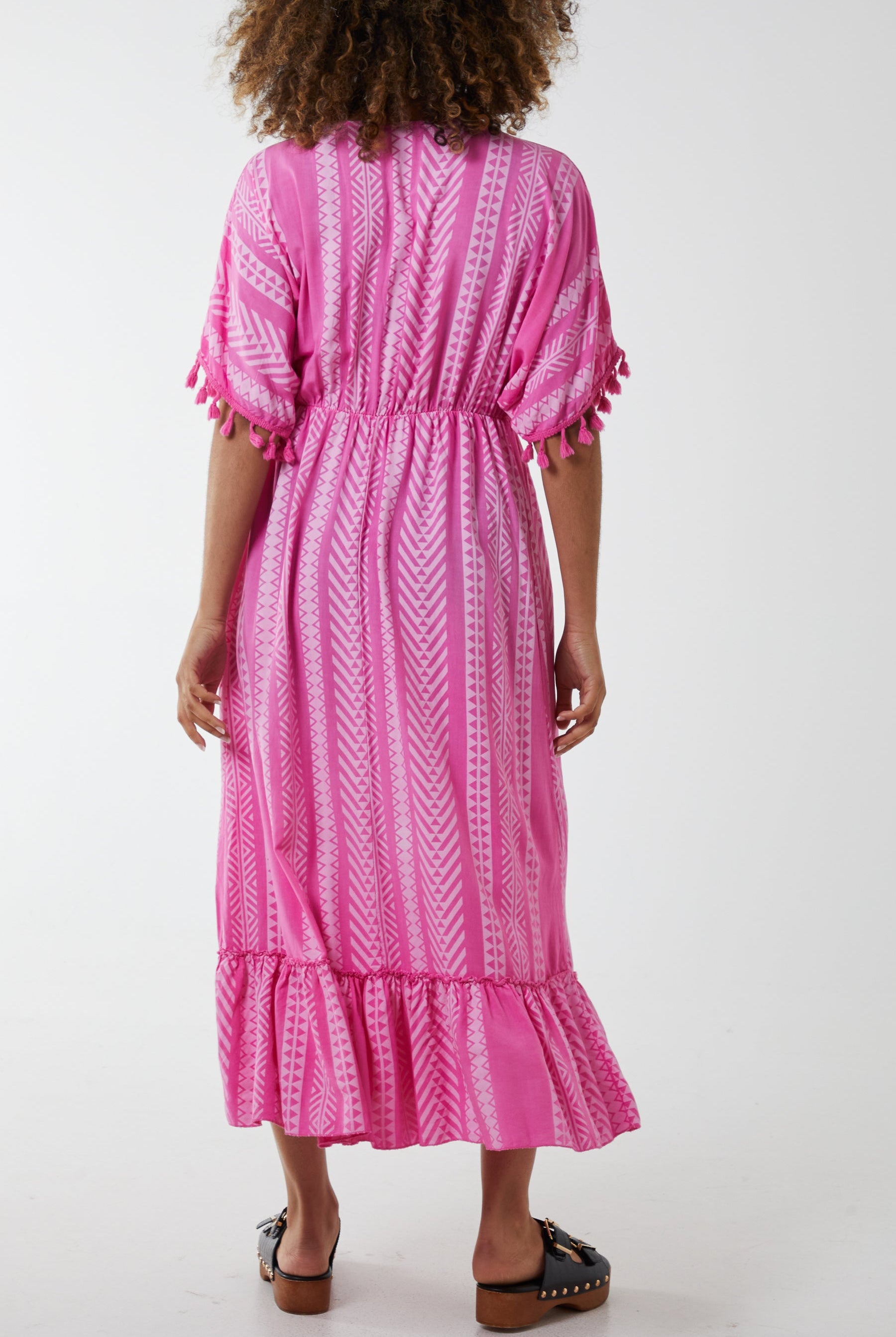 Aztec Print Tassel Midi Dress Dresses WearAll